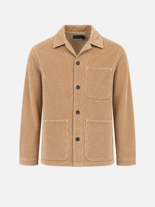 Polo ralph lauren Hemdjacke aus Kordsamt für Herren Camel-Braun