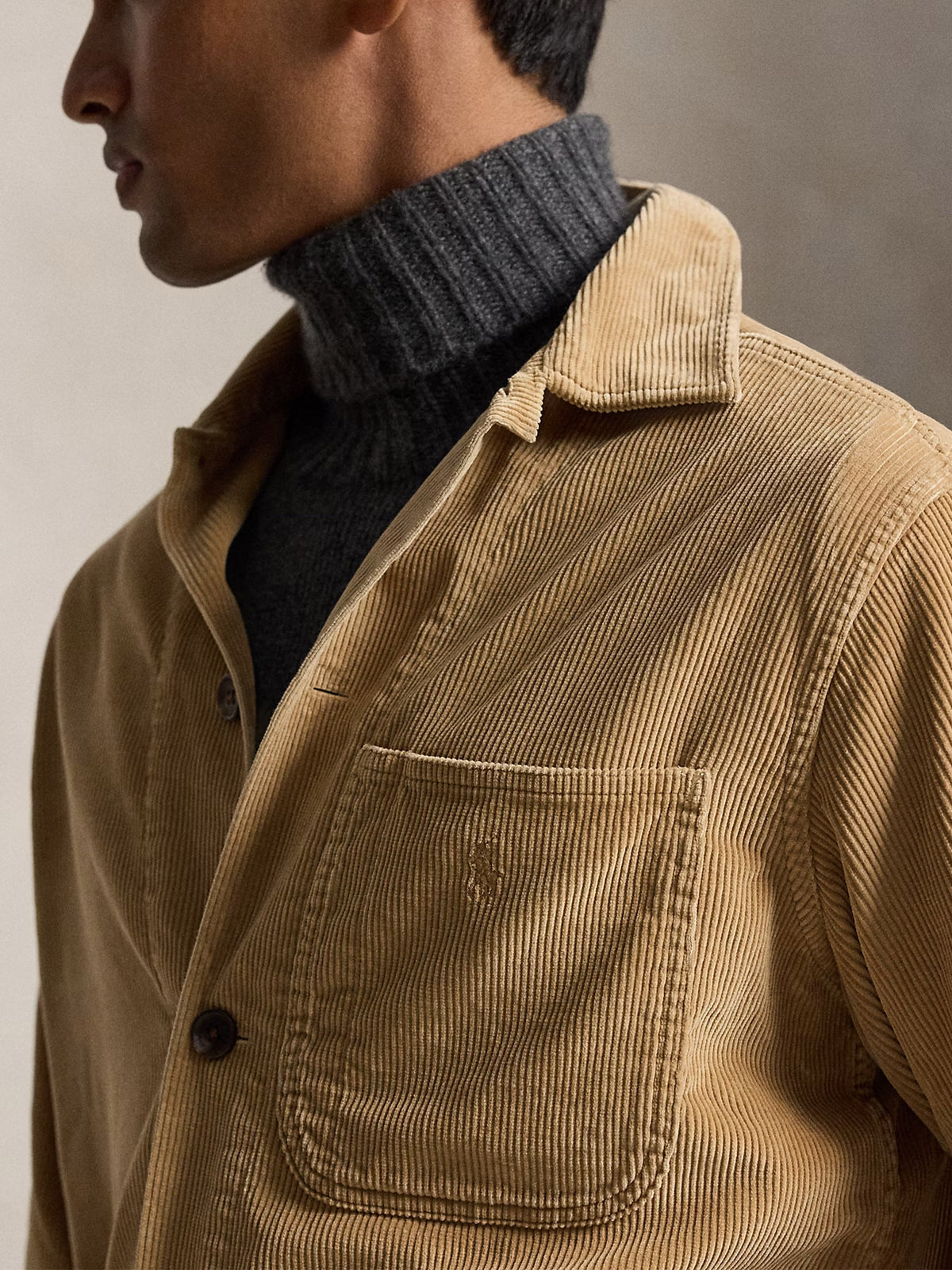 Polo ralph lauren Hemdjacke aus Kordsamt für Herren Camel-Braun
