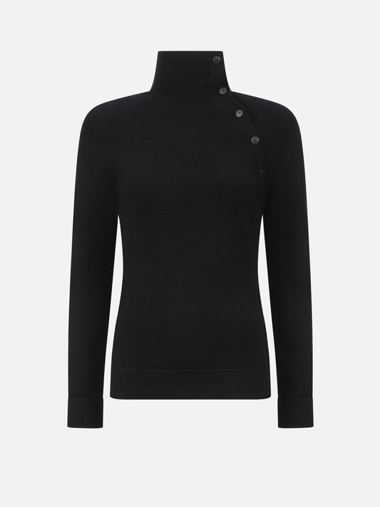 Dondup Pullover aus Viskose mit Stehkragen für Damen Schwarz