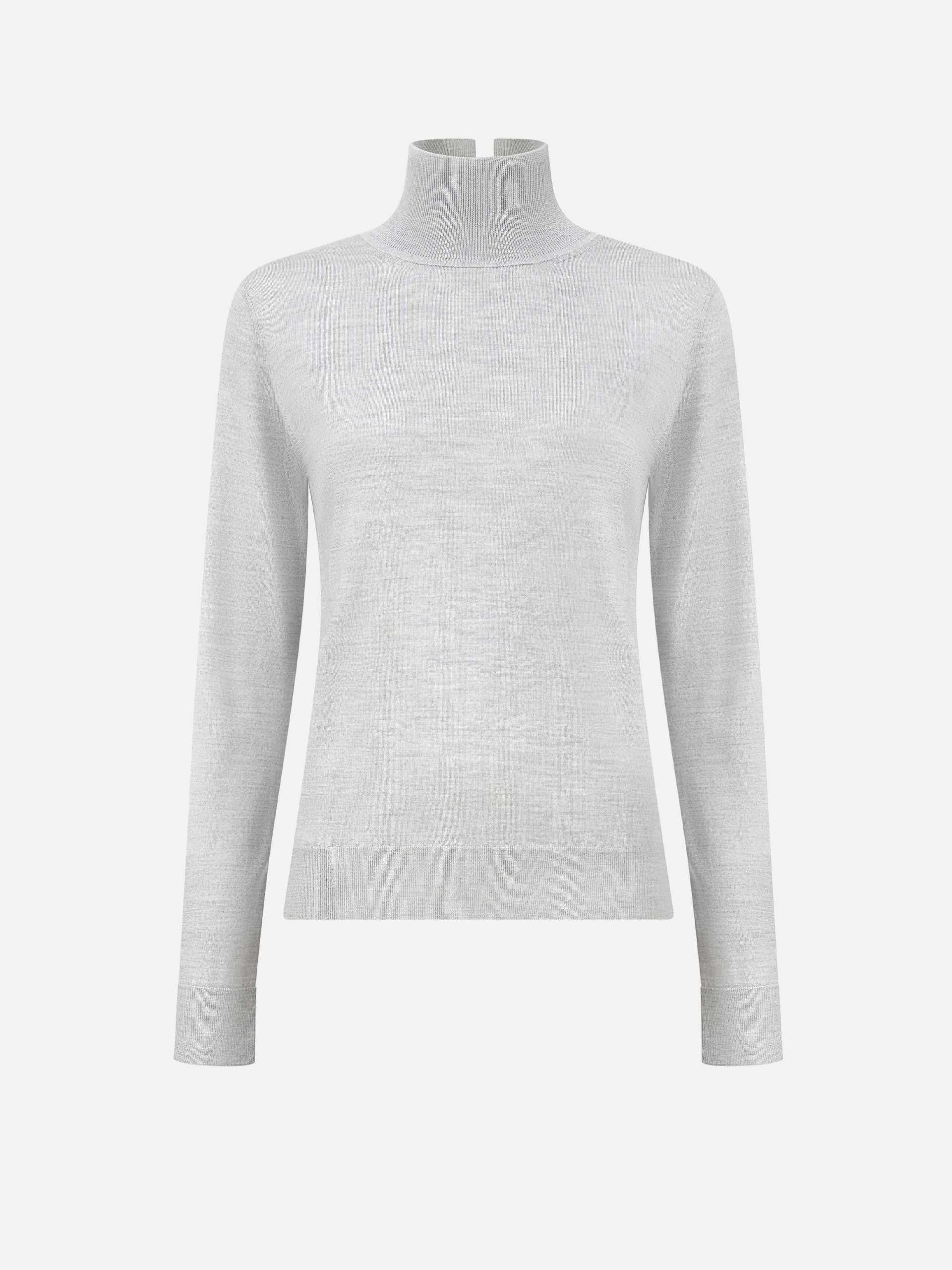 Dondup – Rollkragenpullover aus Kaschmir-Seiden-Mix für Damen Hellgrau - Light Grey