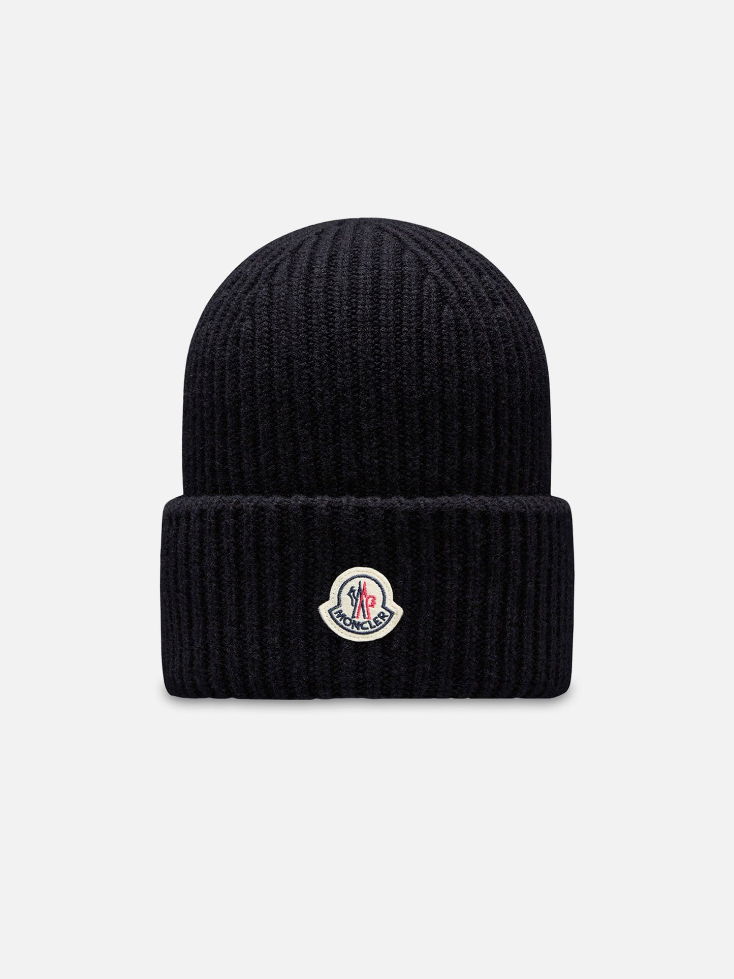 Moncler Mütze aus Wolle und Kaschmir mit Logo Dunkelbraun