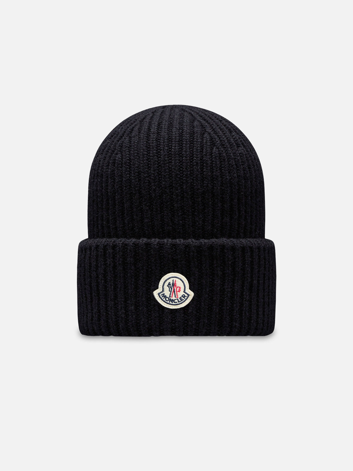 Moncler Mütze aus Wolle und Kaschmir mit Logo Dunkelbraun