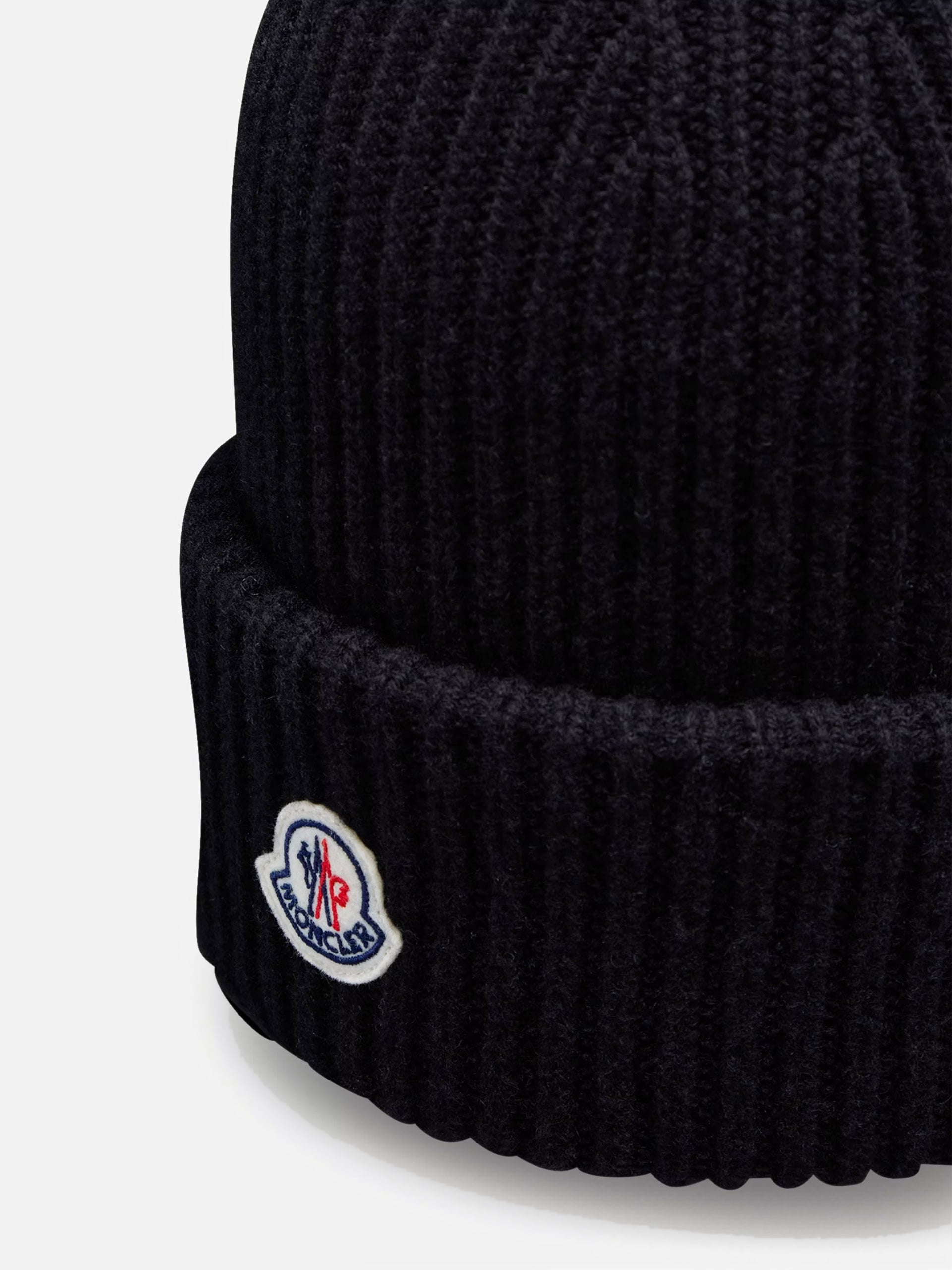 Moncler Mütze aus Wolle und Kaschmir mit Logo Dunkelbraun