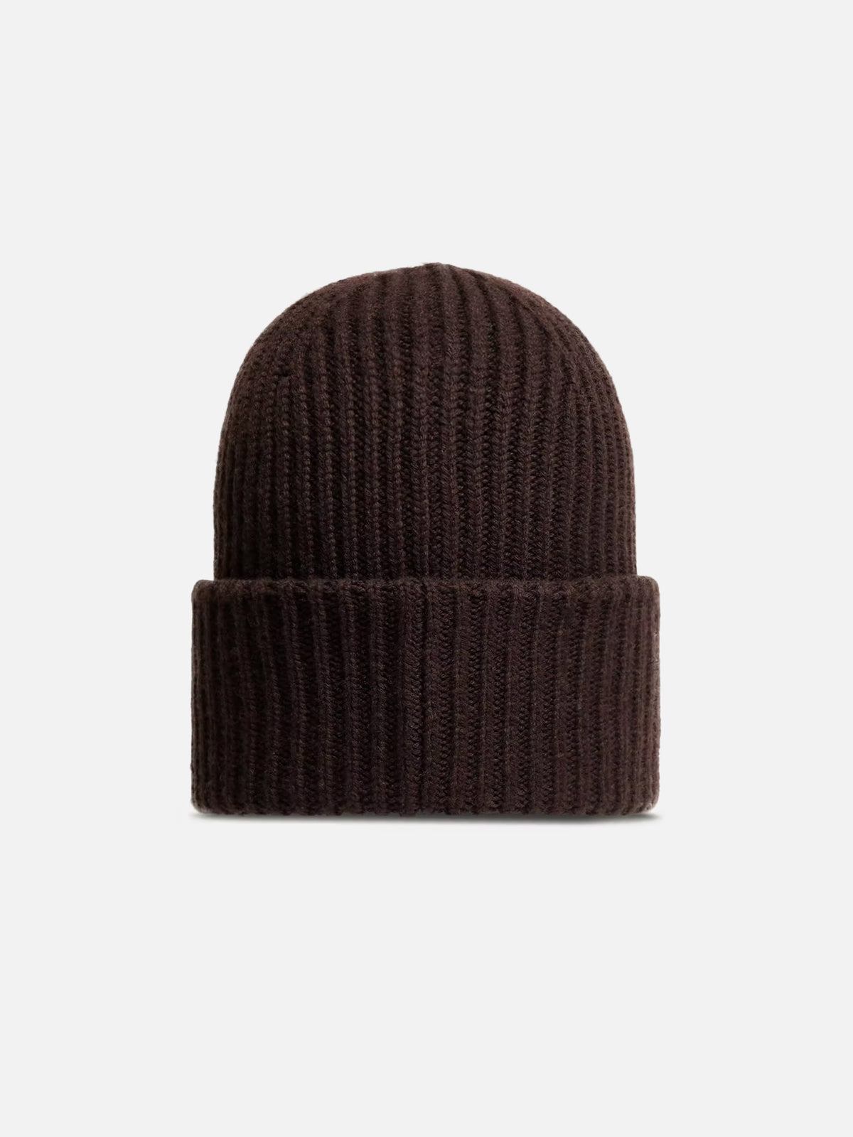 Moncler Mütze aus Wolle und Kaschmir mit Logo Dunkelbraun