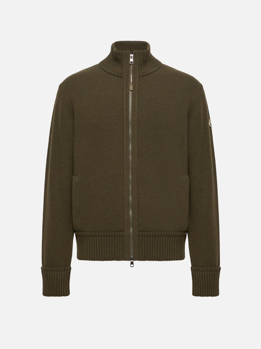 Moncler Strickjacke aus Kaschmir und Wolle für Herren Olivgrün