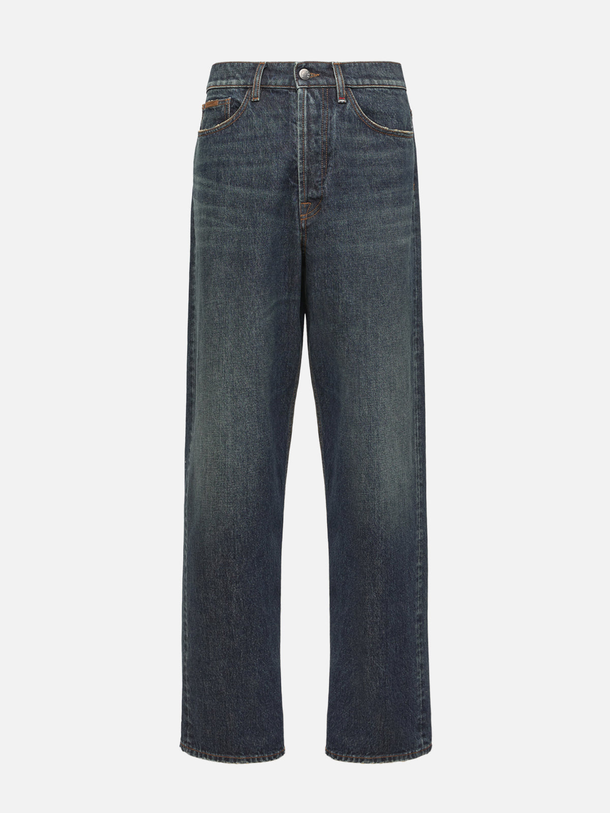 Moncler Straight-Leg Jeans mit Logo-Patch für Herren Dunkelblau