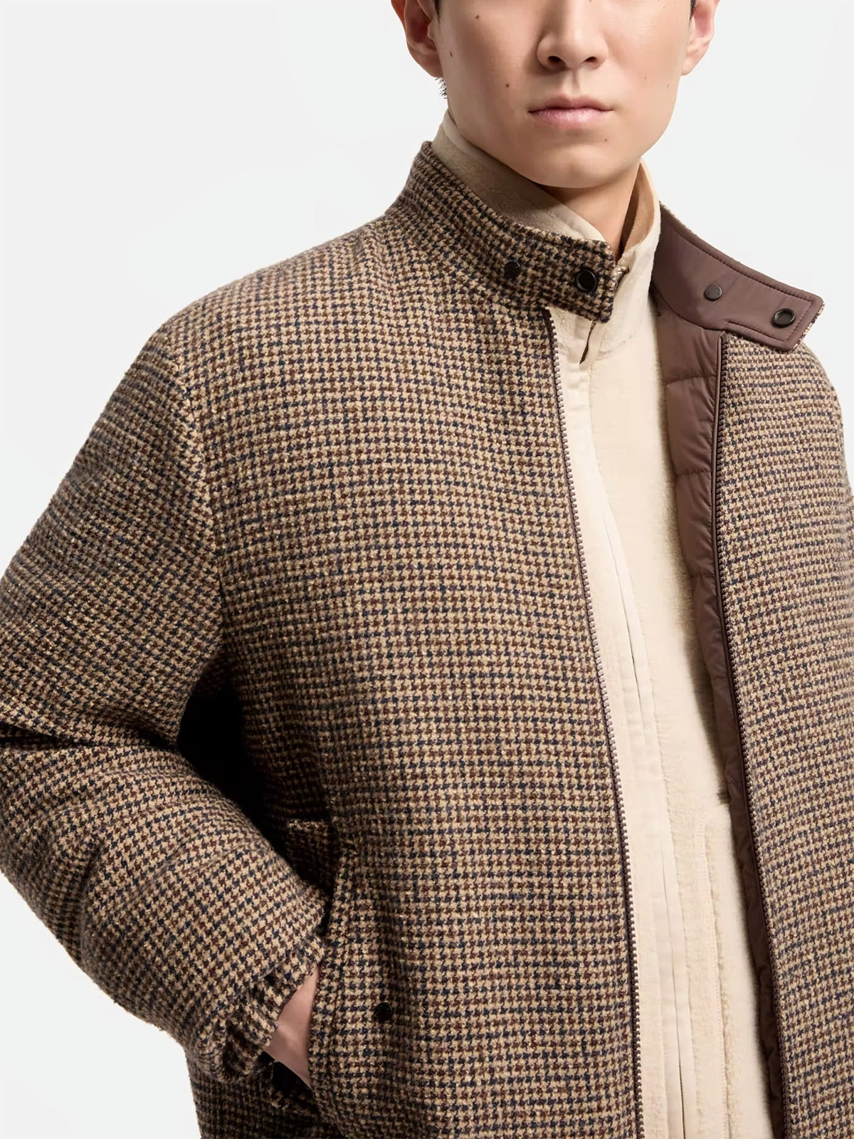 Moncler Wendbare Daunen-Hemdjacke Ebrodel für Herren Braun