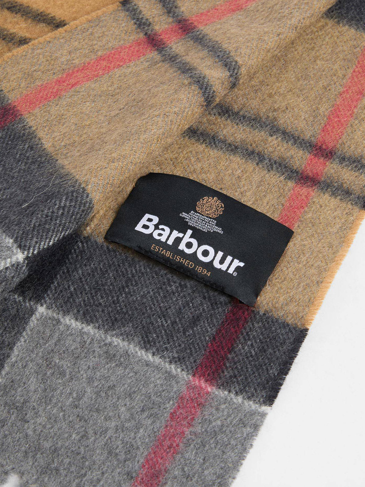 Barbour Kaschmirschal im Tartan-Muster mit Fransen Tartan
