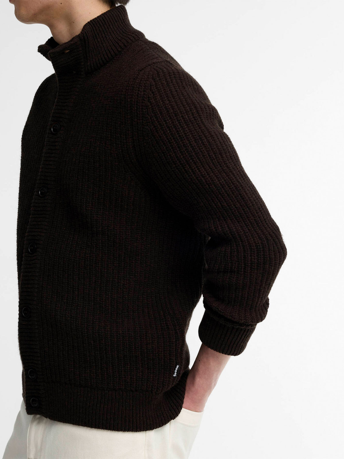 Barbour Cardigan Mordale aus Shetland-Wolle für Herren Dunkelbraun