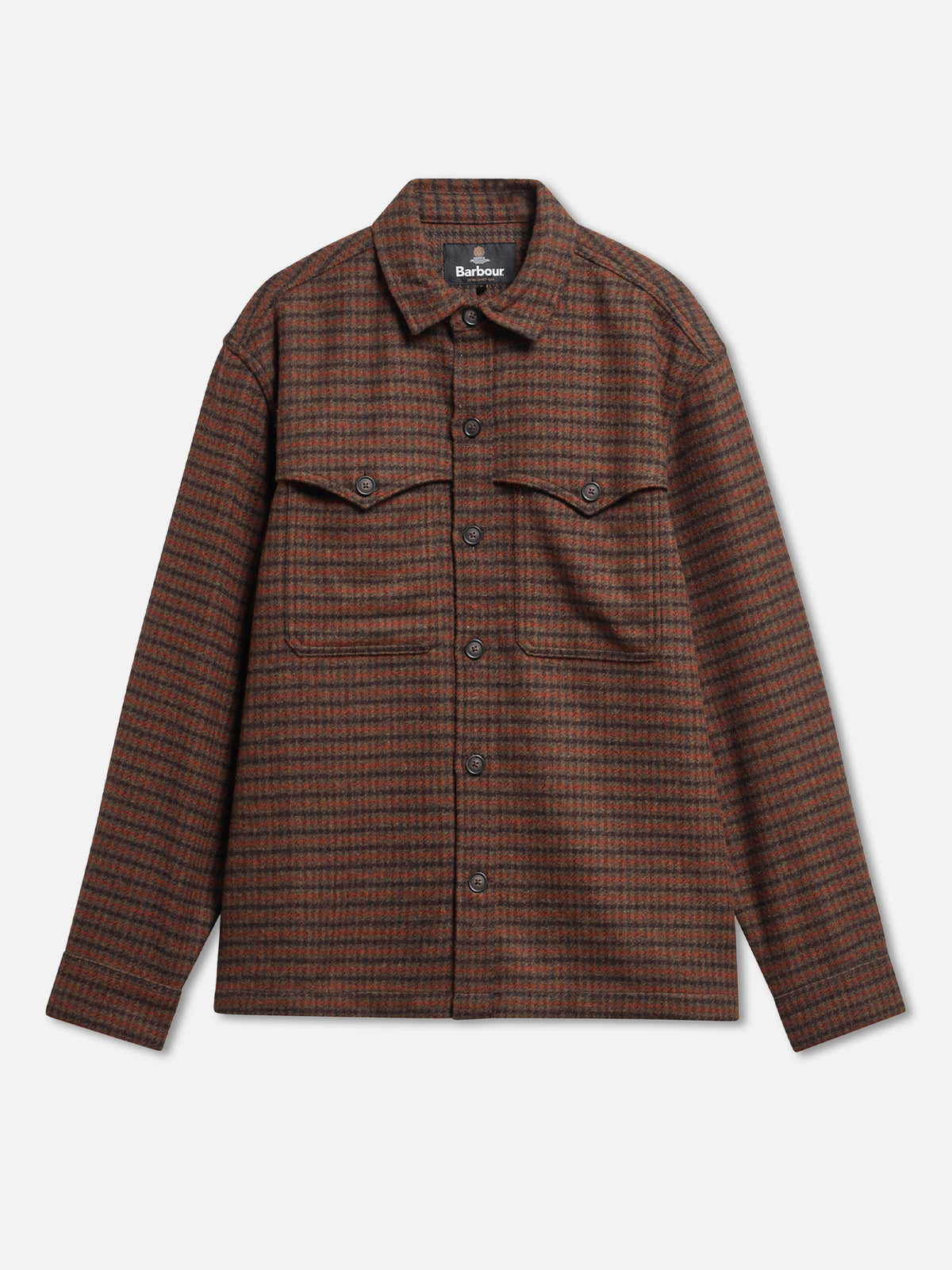 Barbour Overshirt Hatfield mit Hahnentrittmuster für Herren Braun