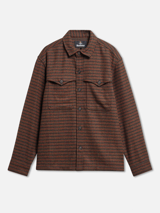 Barbour Overshirt Hatfield mit Hahnentrittmuster für Herren Braun