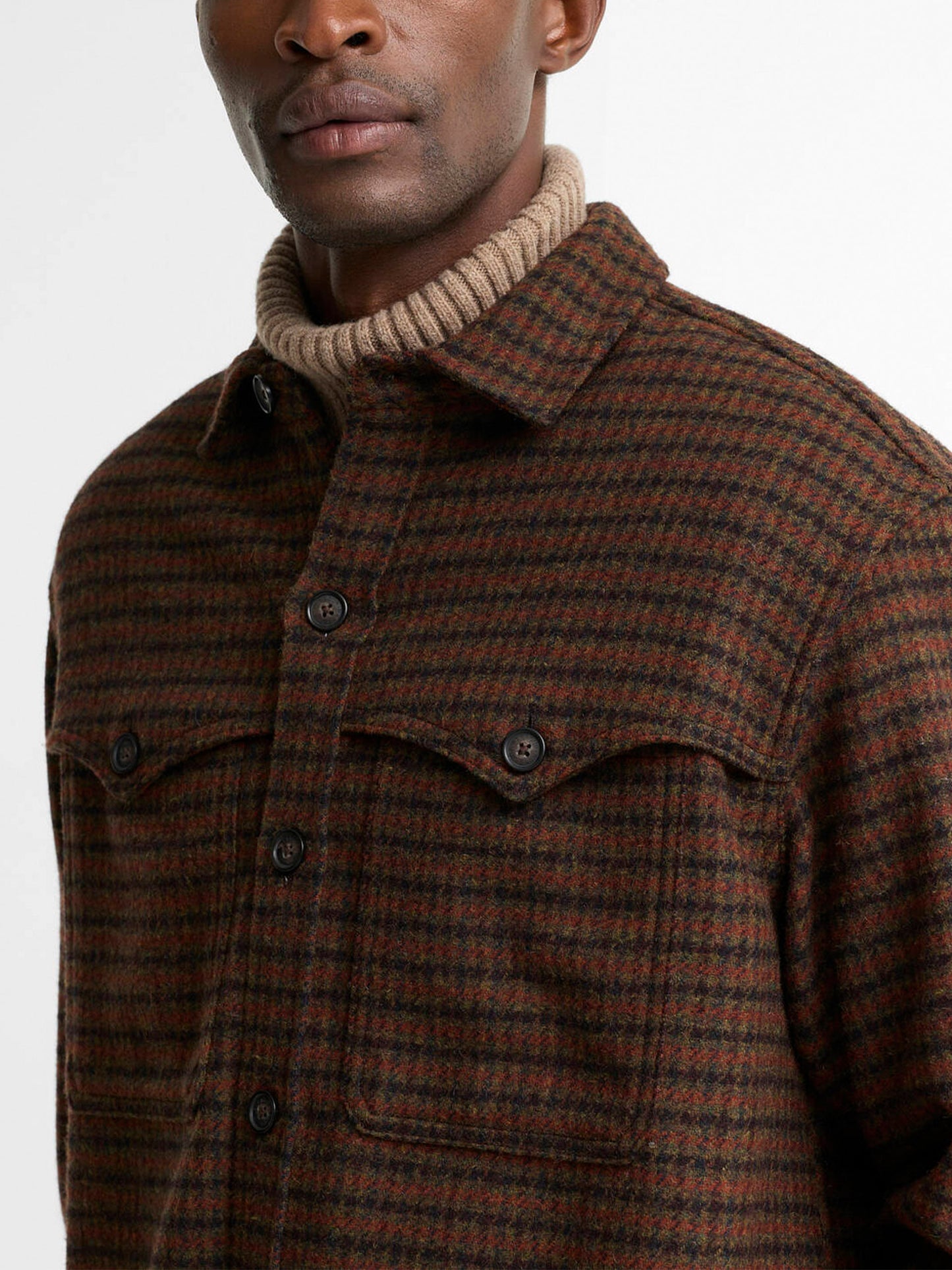 Barbour Overshirt Hatfield mit Hahnentrittmuster für Herren Braun