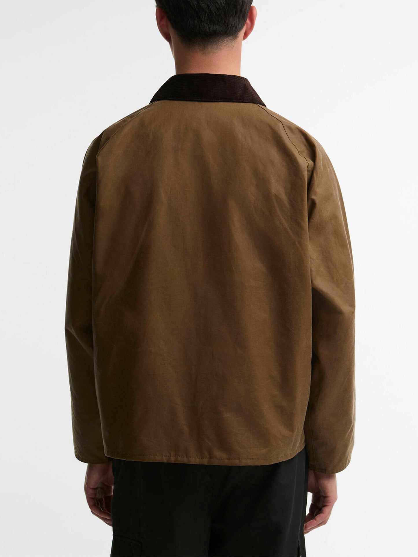 Barbour Wachsjacke OS Transport mit Cordkragen Braun