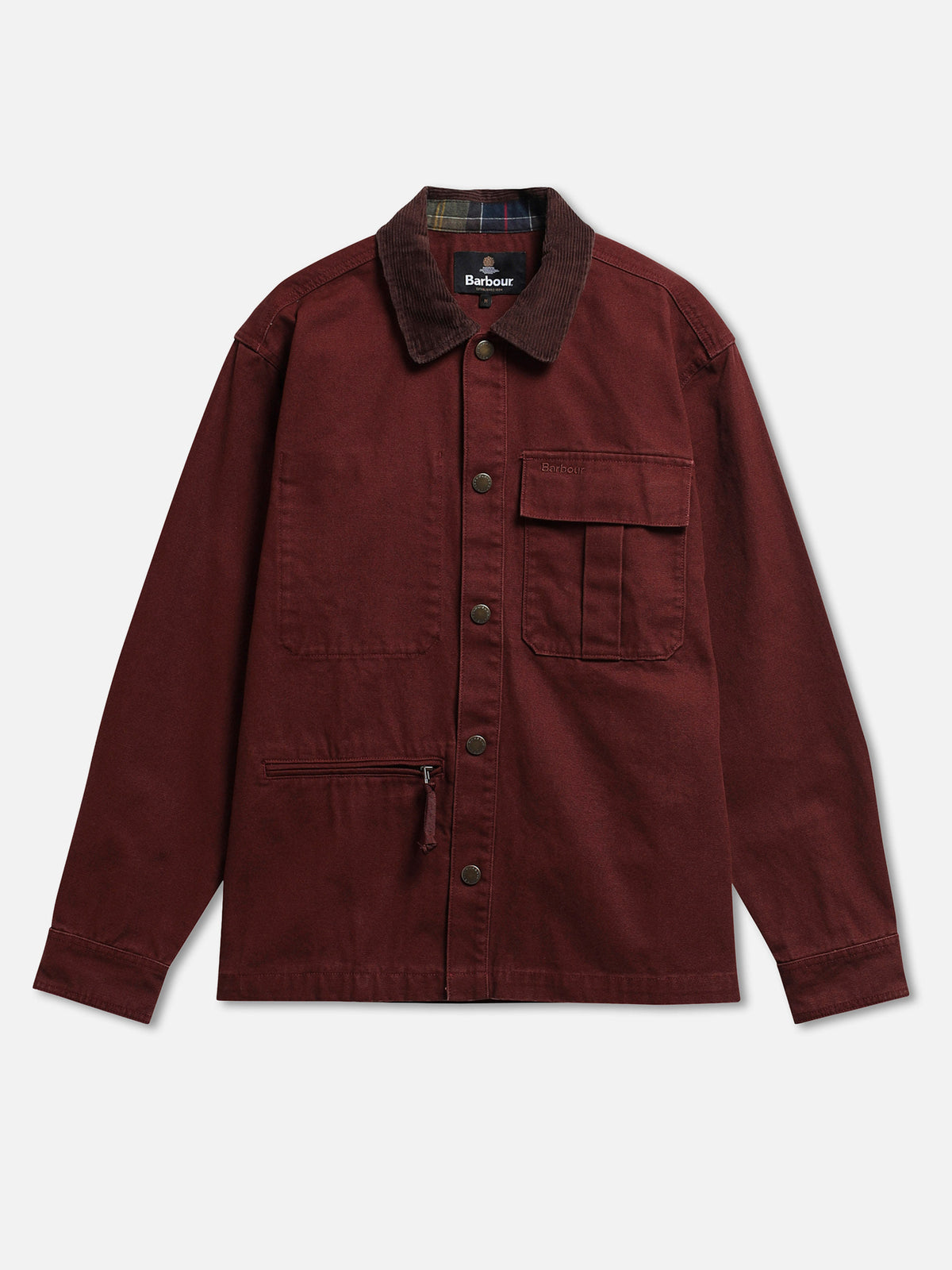 Barbour Overshirt Ursula aus Baumwoll-Canvas Dunkelrot