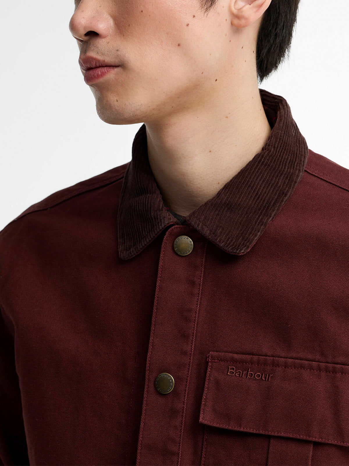 Barbour Overshirt Ursula aus Baumwoll-Canvas Dunkelrot