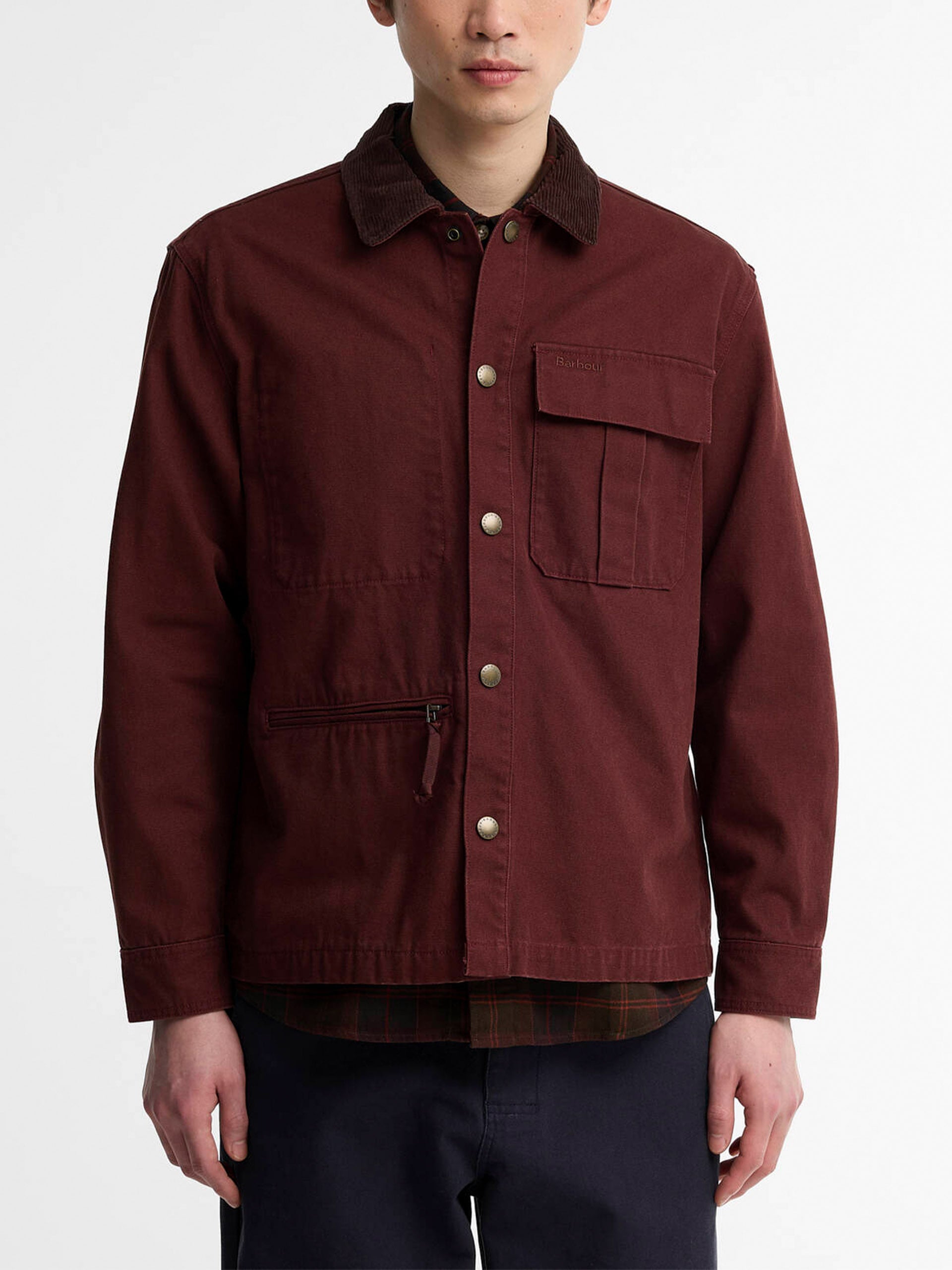Barbour Overshirt Ursula aus Baumwoll-Canvas Dunkelrot