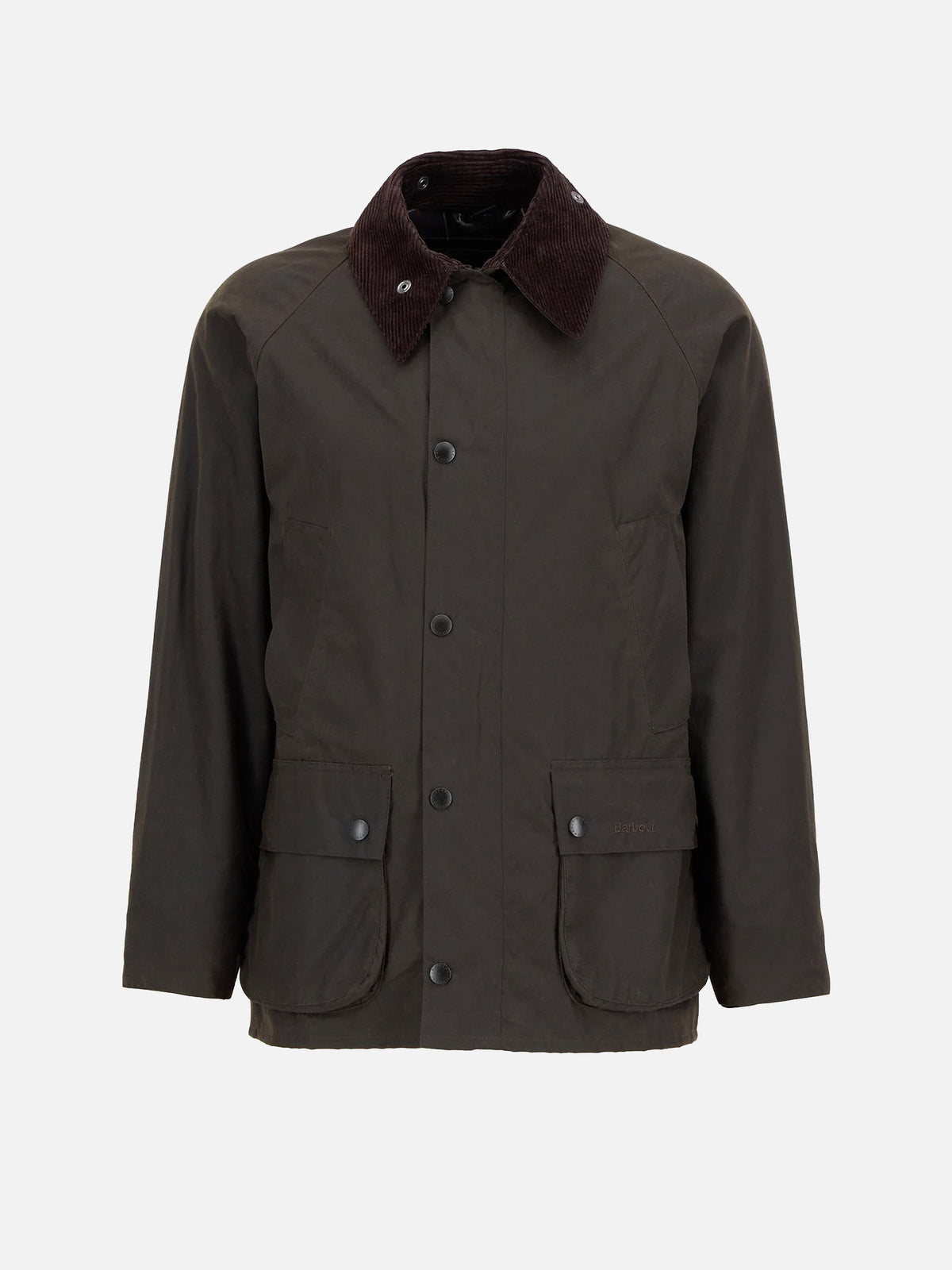 Barbour Wachsjacke Classic Bedale mit Cordkragen Olivgrün