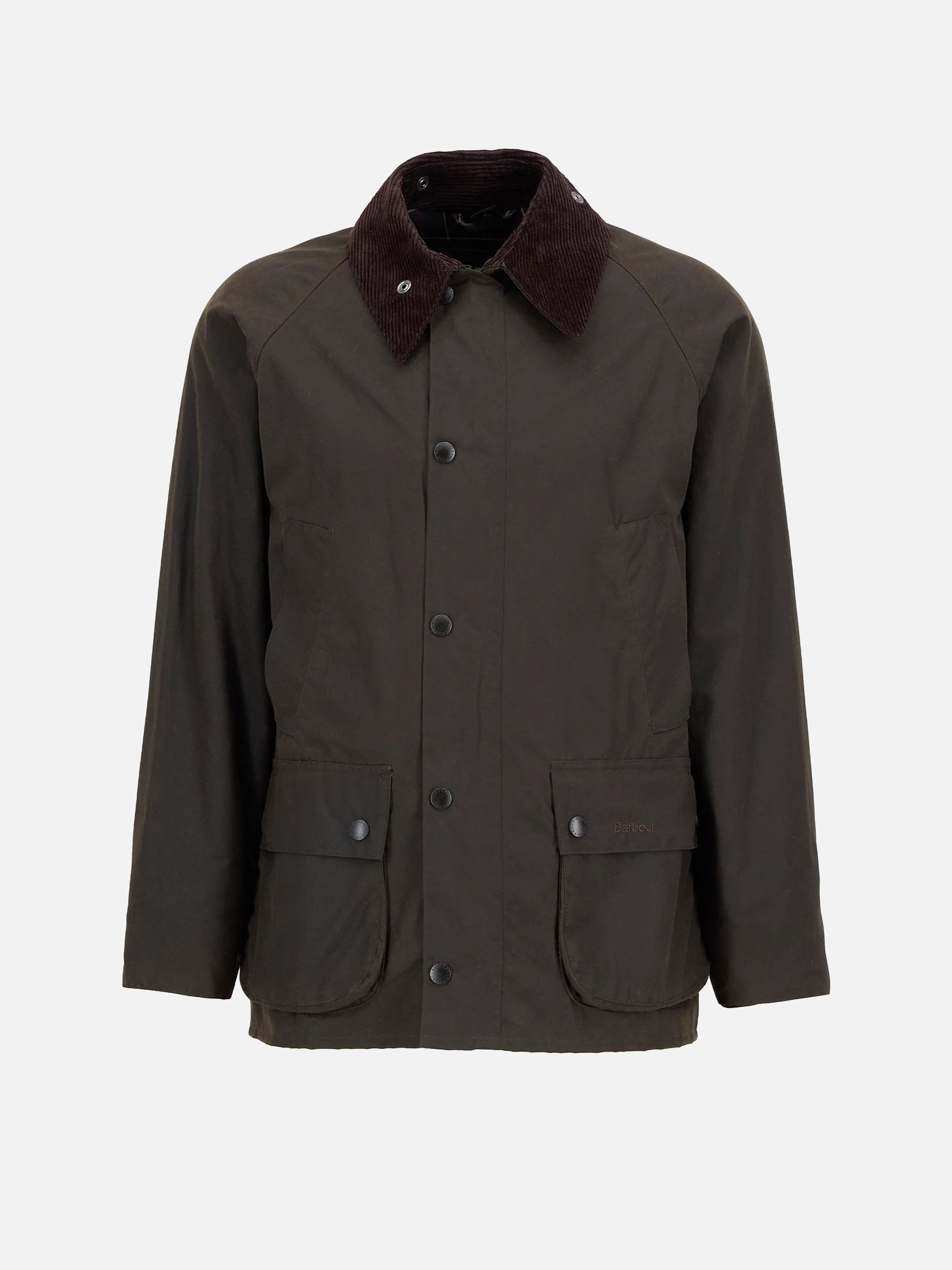 Barbour Wachsjacke Classic Bedale mit Cordkragen Olivgrün