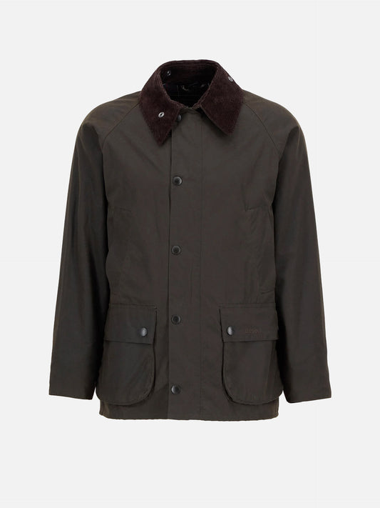 Barbour Wachsjacke Classic Bedale mit Cordkragen Olivgrün