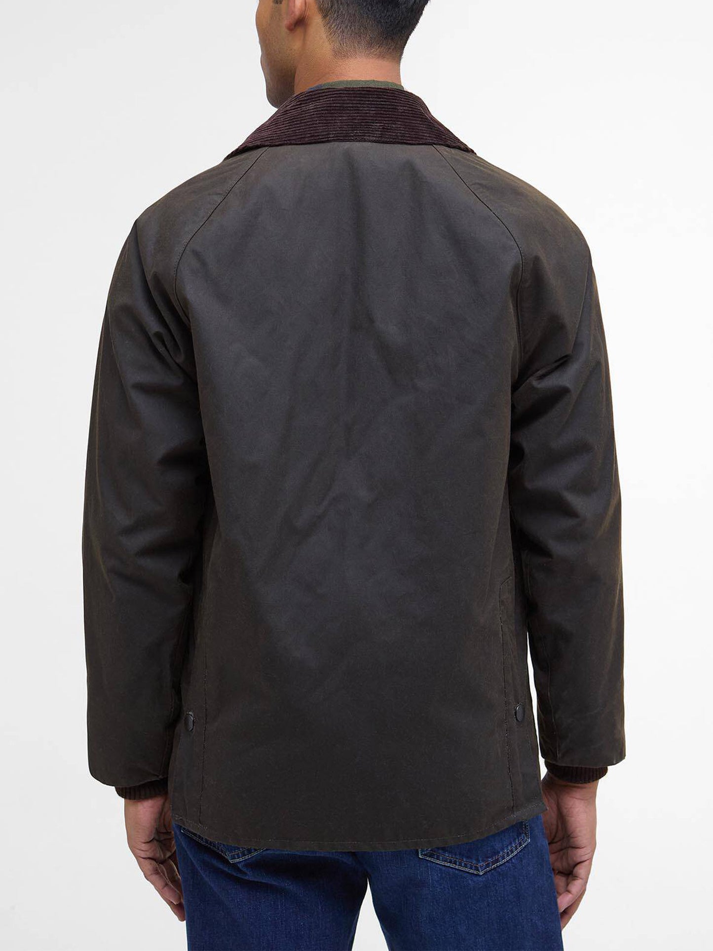 Barbour Wachsjacke Classic Bedale mit Cordkragen Olivgrün