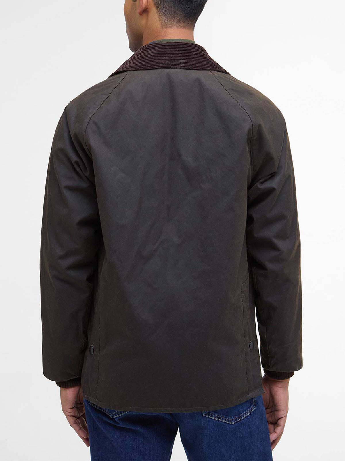 Barbour Wachsjacke Classic Bedale mit Cordkragen Olivgrün
