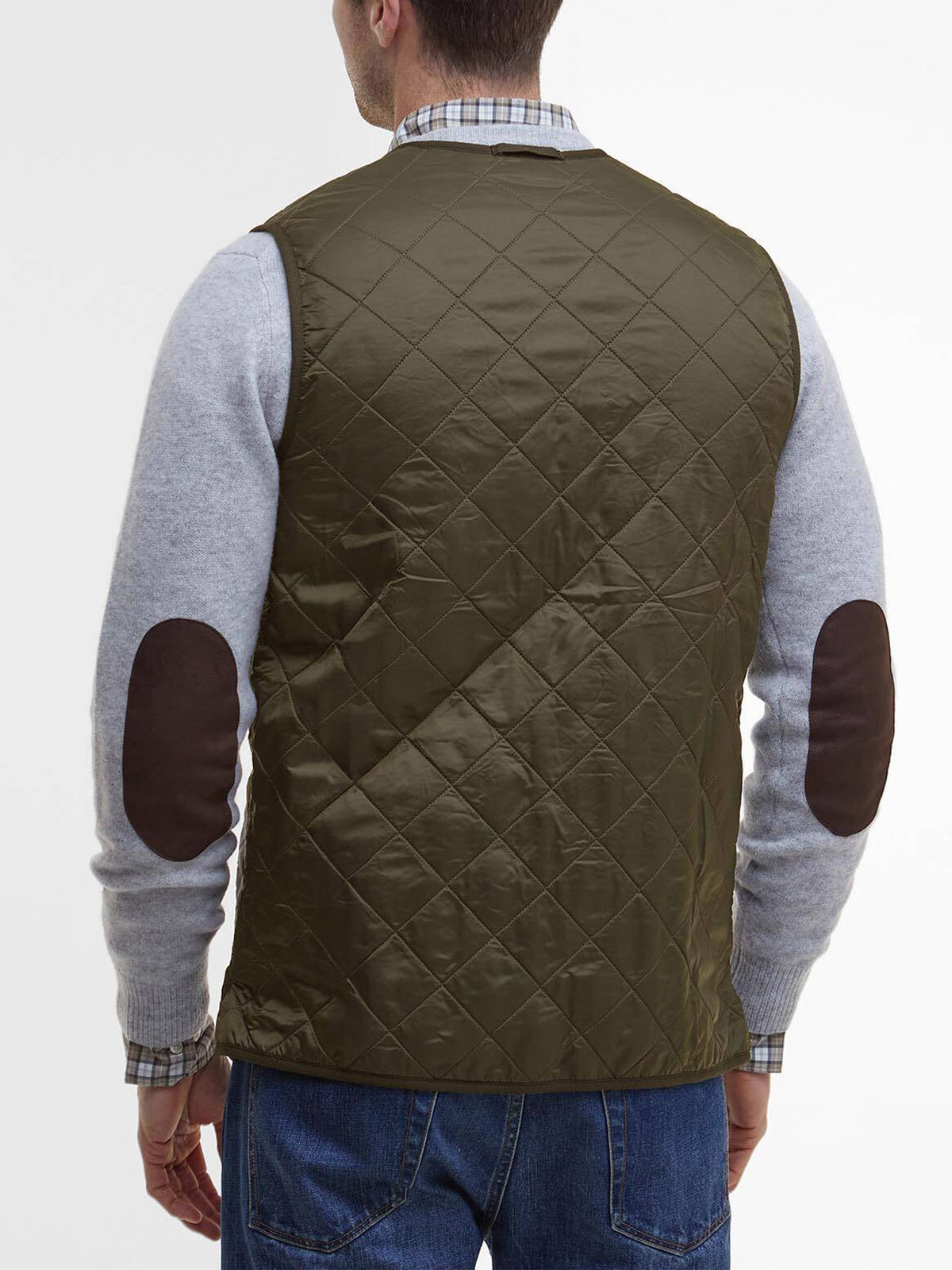 Barbour Steppweste Polarquilt Zip-In mit Fleecefutter Olivgrün