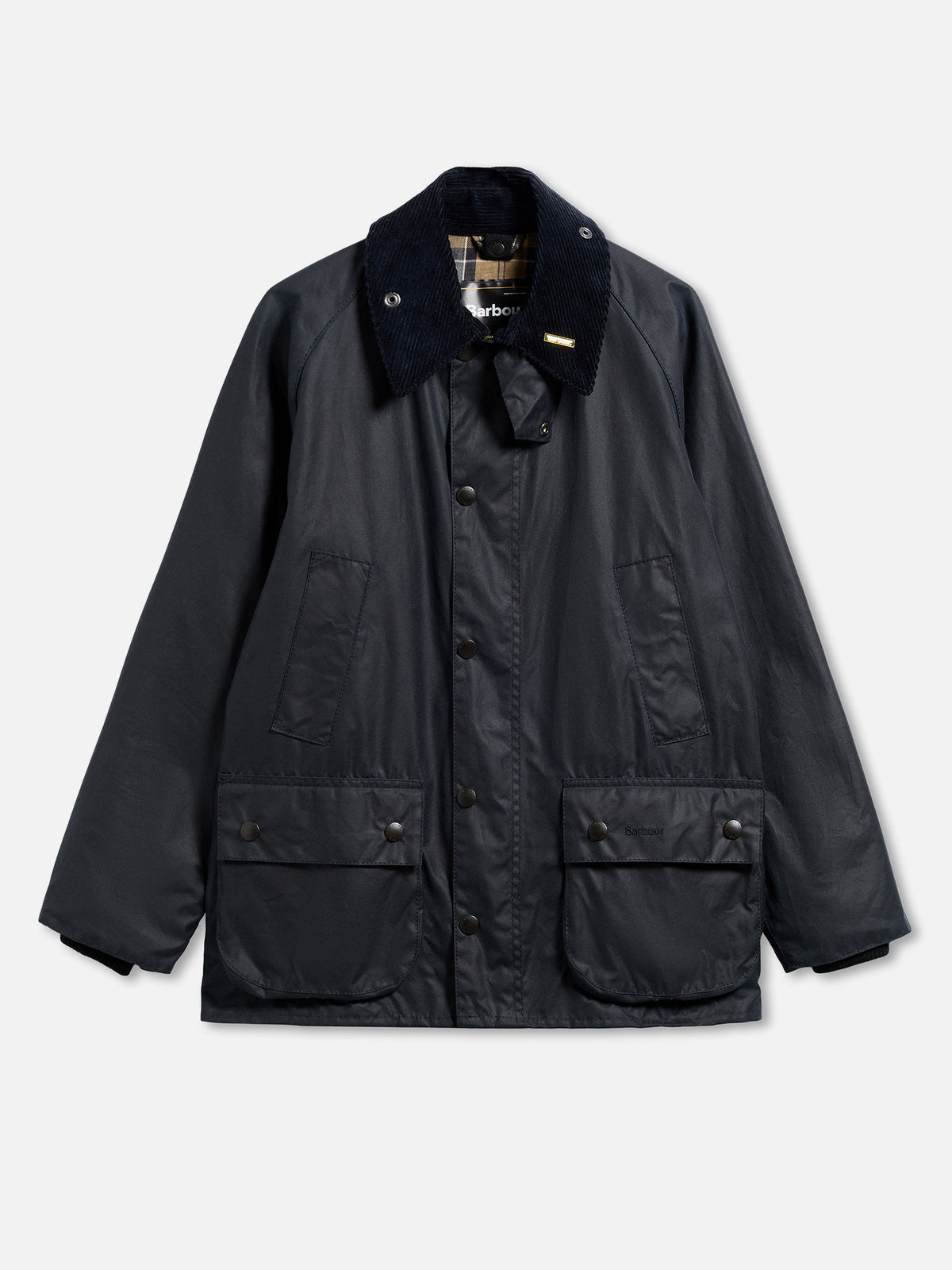 Barbour Wachsjacke Bedale mit Cordkragen Marineblau