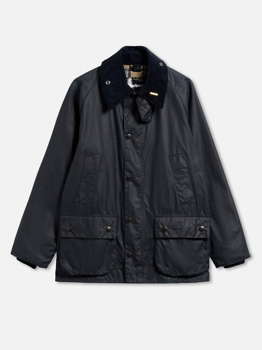 Barbour Wachsjacke Bedale mit Cordkragen Marineblau