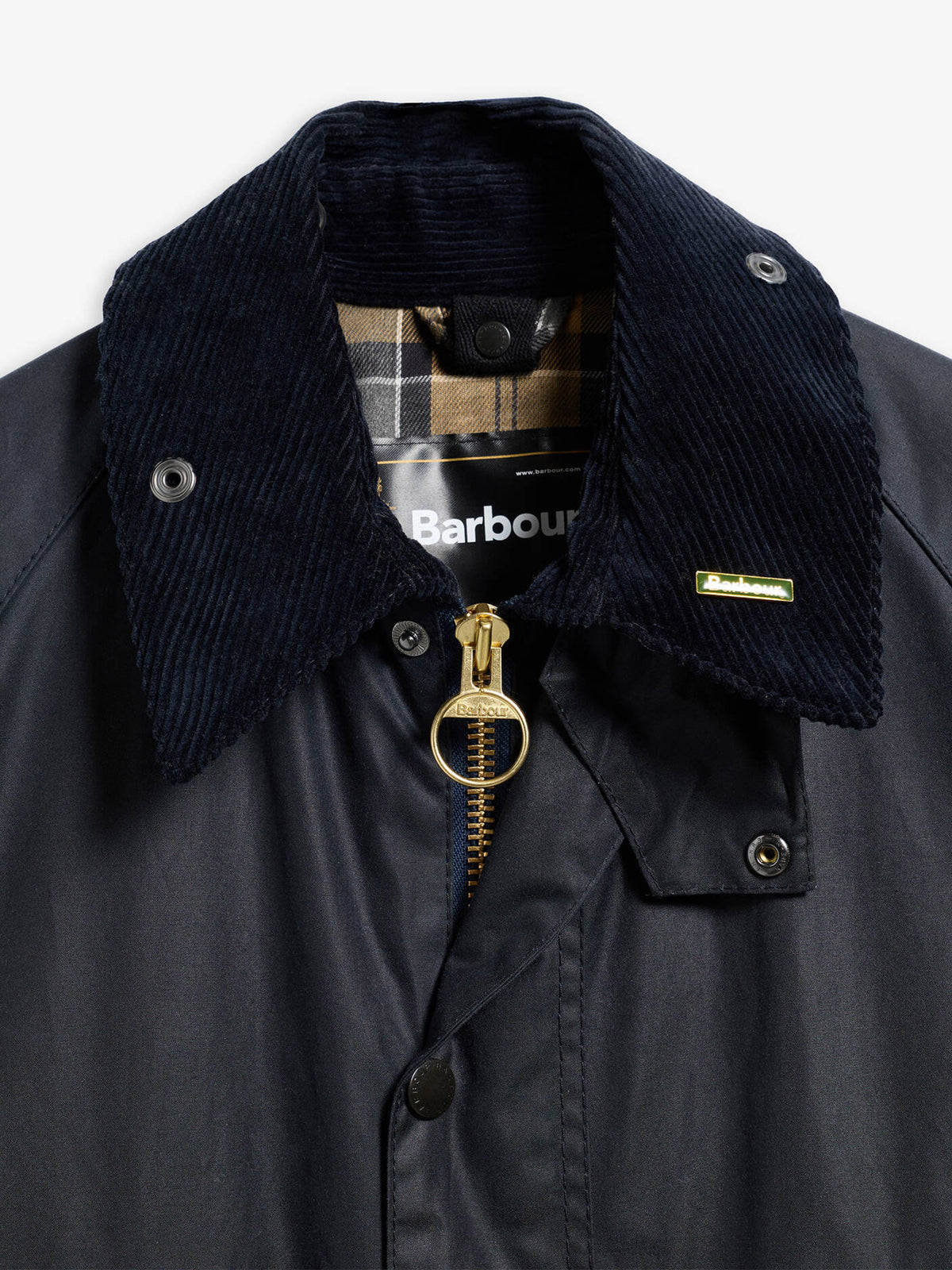 Barbour Wachsjacke Bedale mit Cordkragen Marineblau