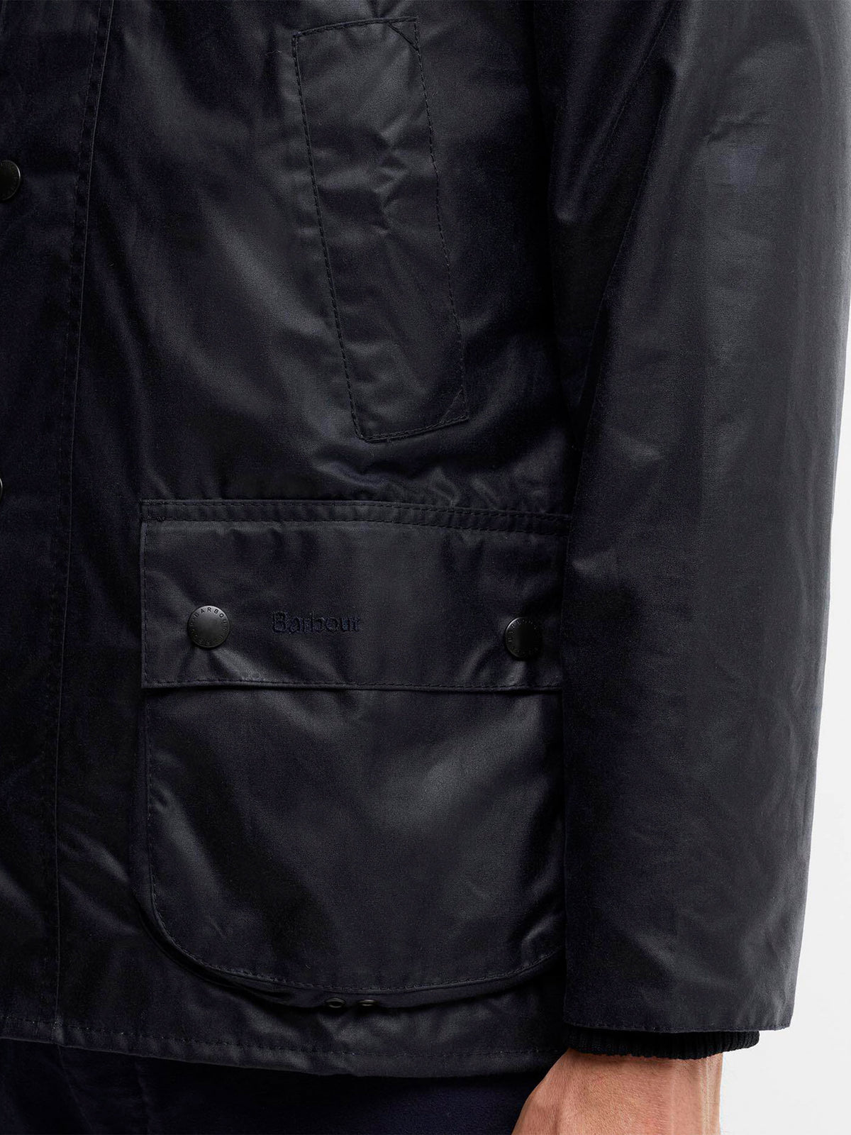 Barbour Wachsjacke Bedale mit Cordkragen Marineblau