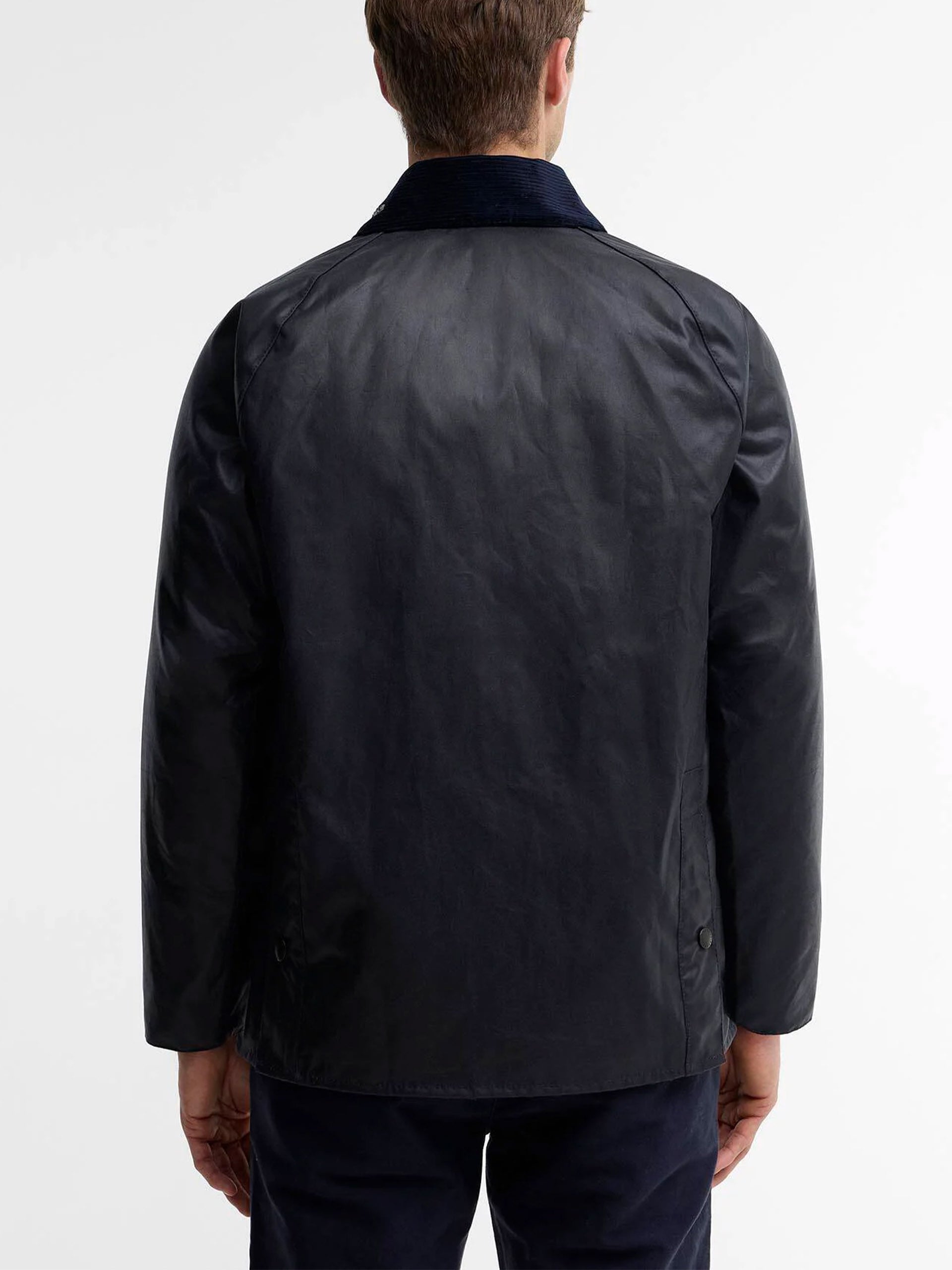 Barbour Wachsjacke Bedale mit Cordkragen Marineblau