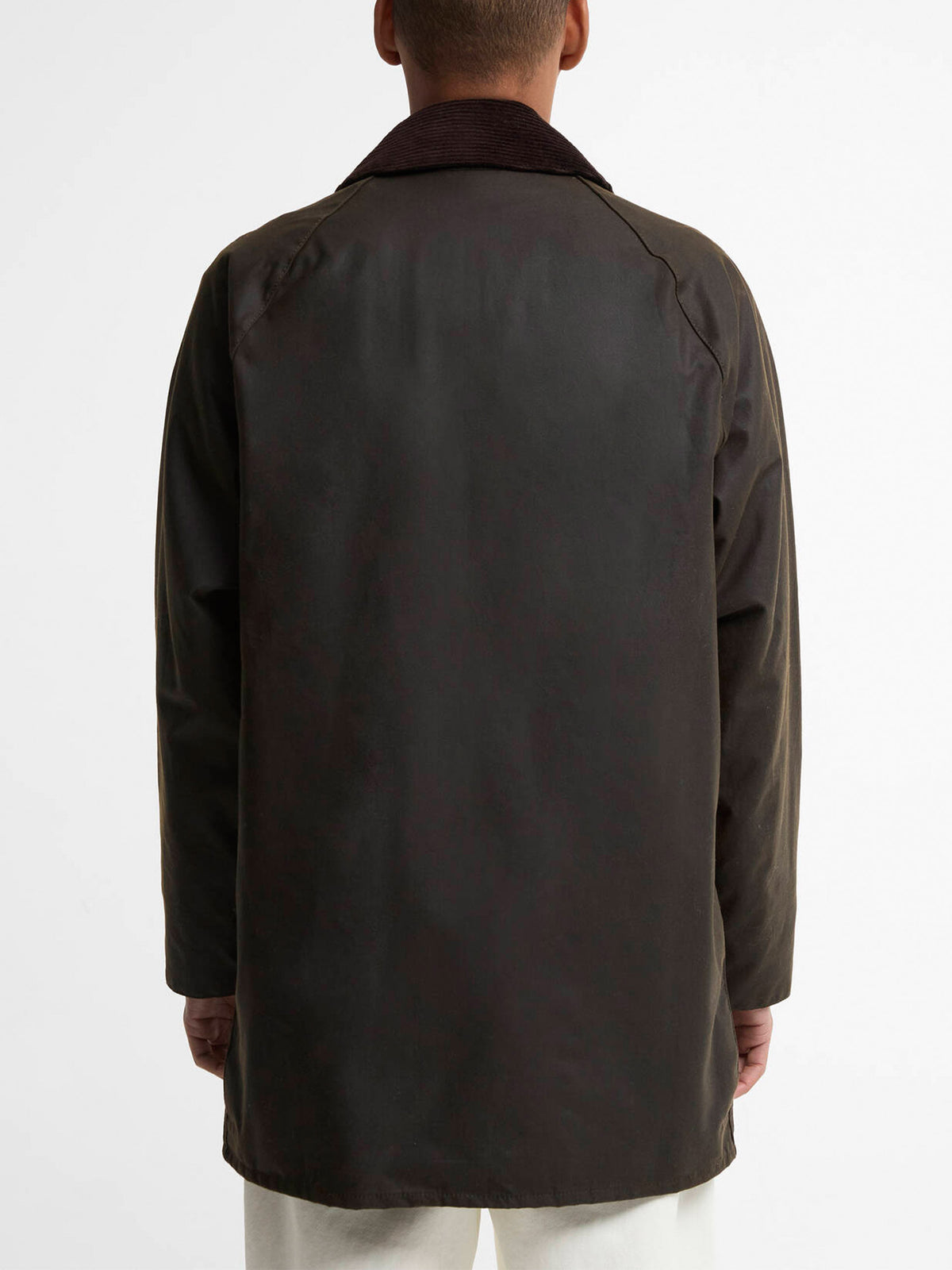 Barbour Wachsjacke Classic Beaufort mit Cordkragen Olivgrün