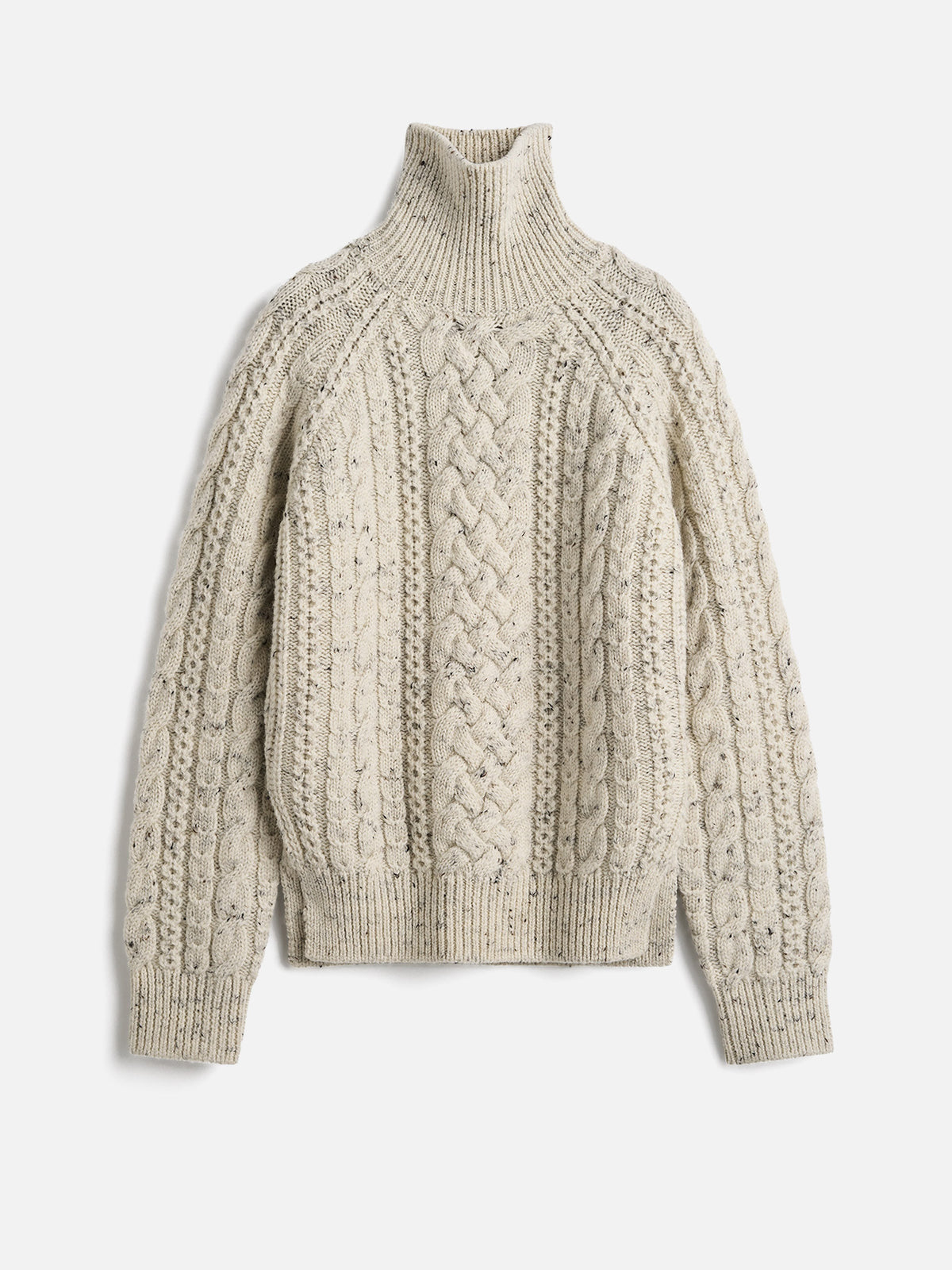 Rollkragenpullover mit Zopfmuster für Damen