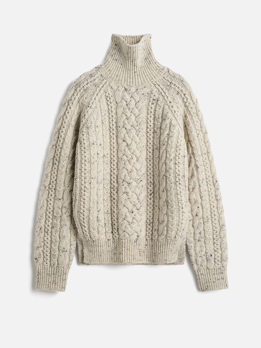 Rollkragenpullover mit Zopfmuster für Damen