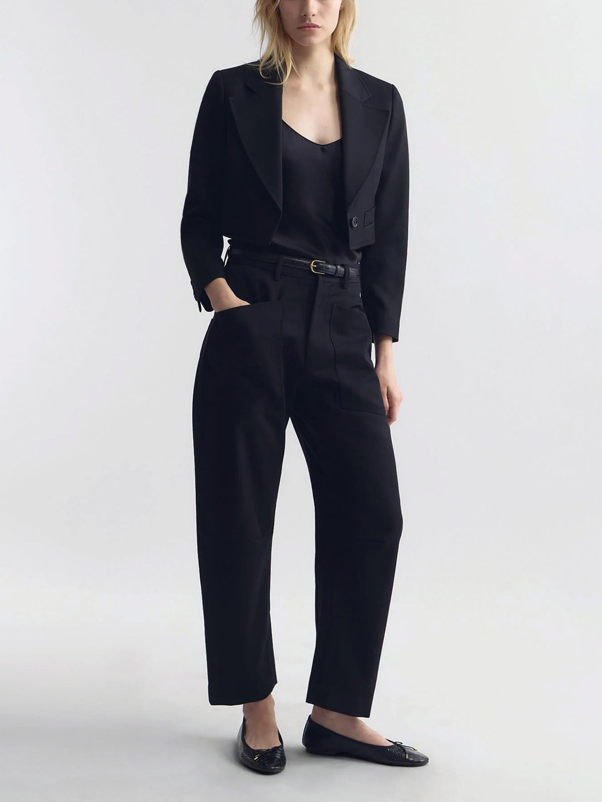 Nili lotan Barrel-Leg Hose Shon aus Wolle für Damen Schwarz