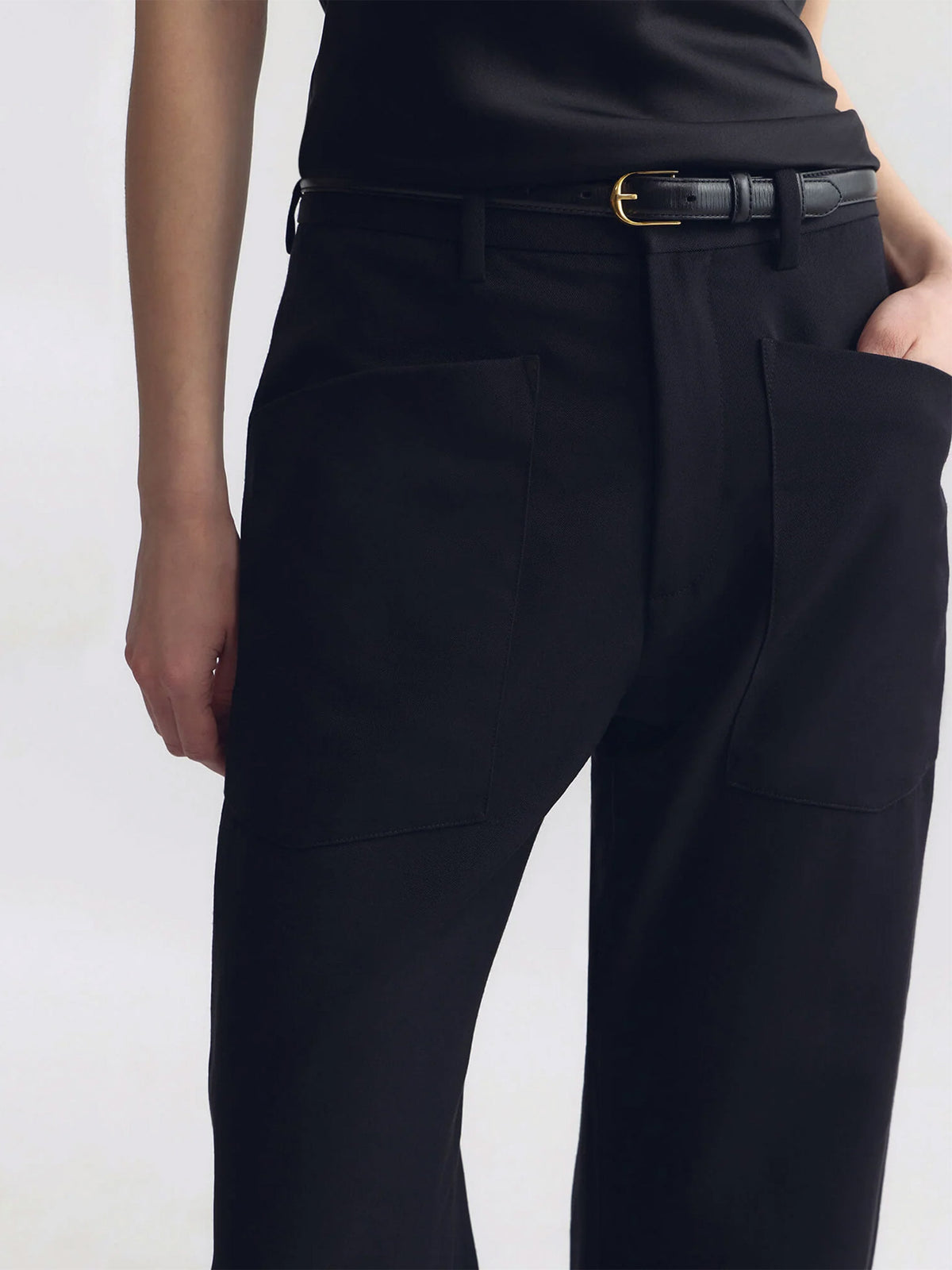 Nili lotan Barrel-Leg Hose Shon aus Wolle für Damen Schwarz