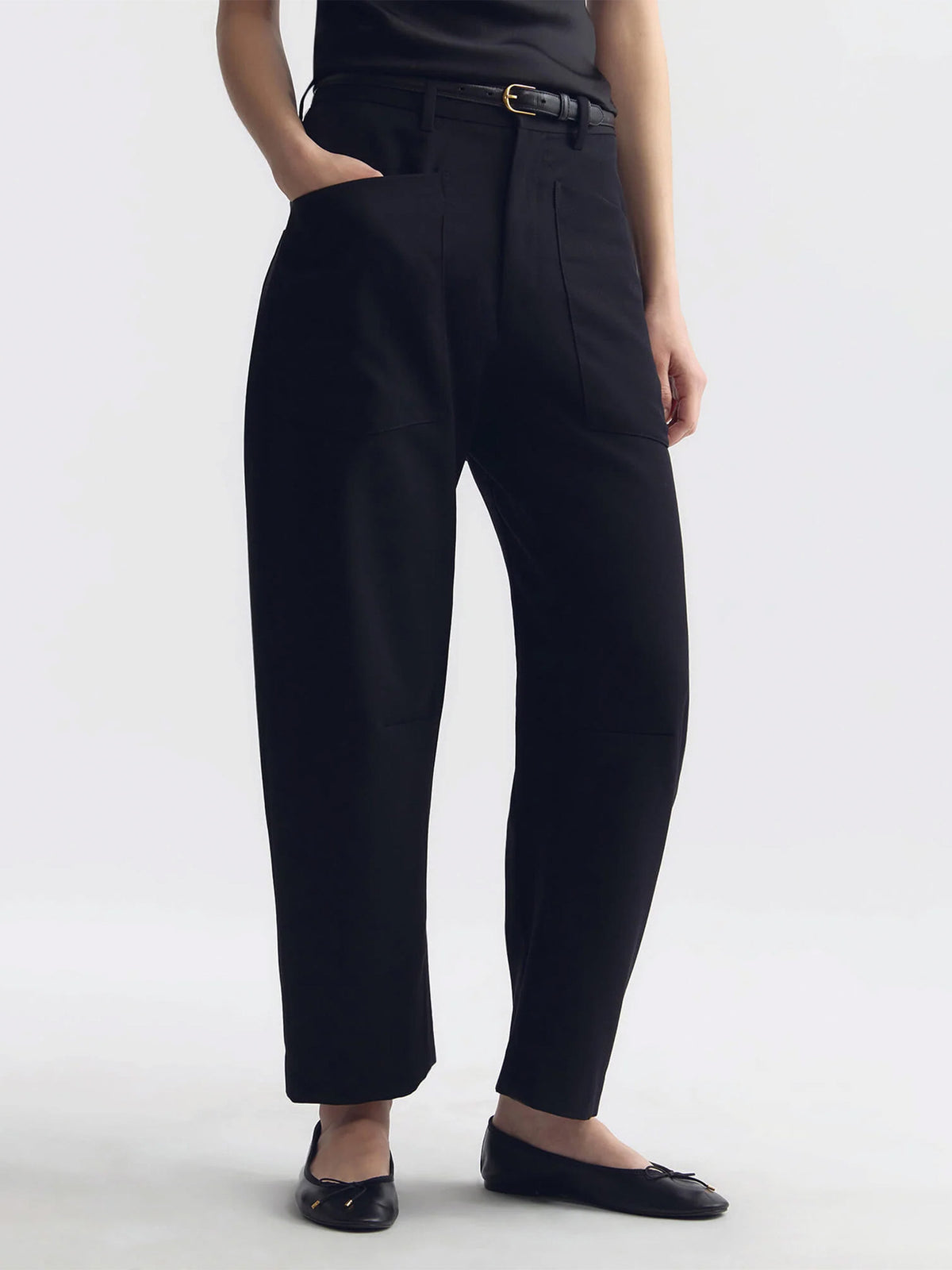 Nili lotan Barrel-Leg Hose Shon aus Wolle für Damen Schwarz