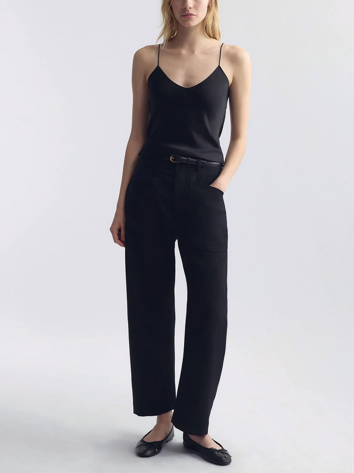 Nili lotan Barrel-Leg Hose Shon aus Wolle für Damen Schwarz