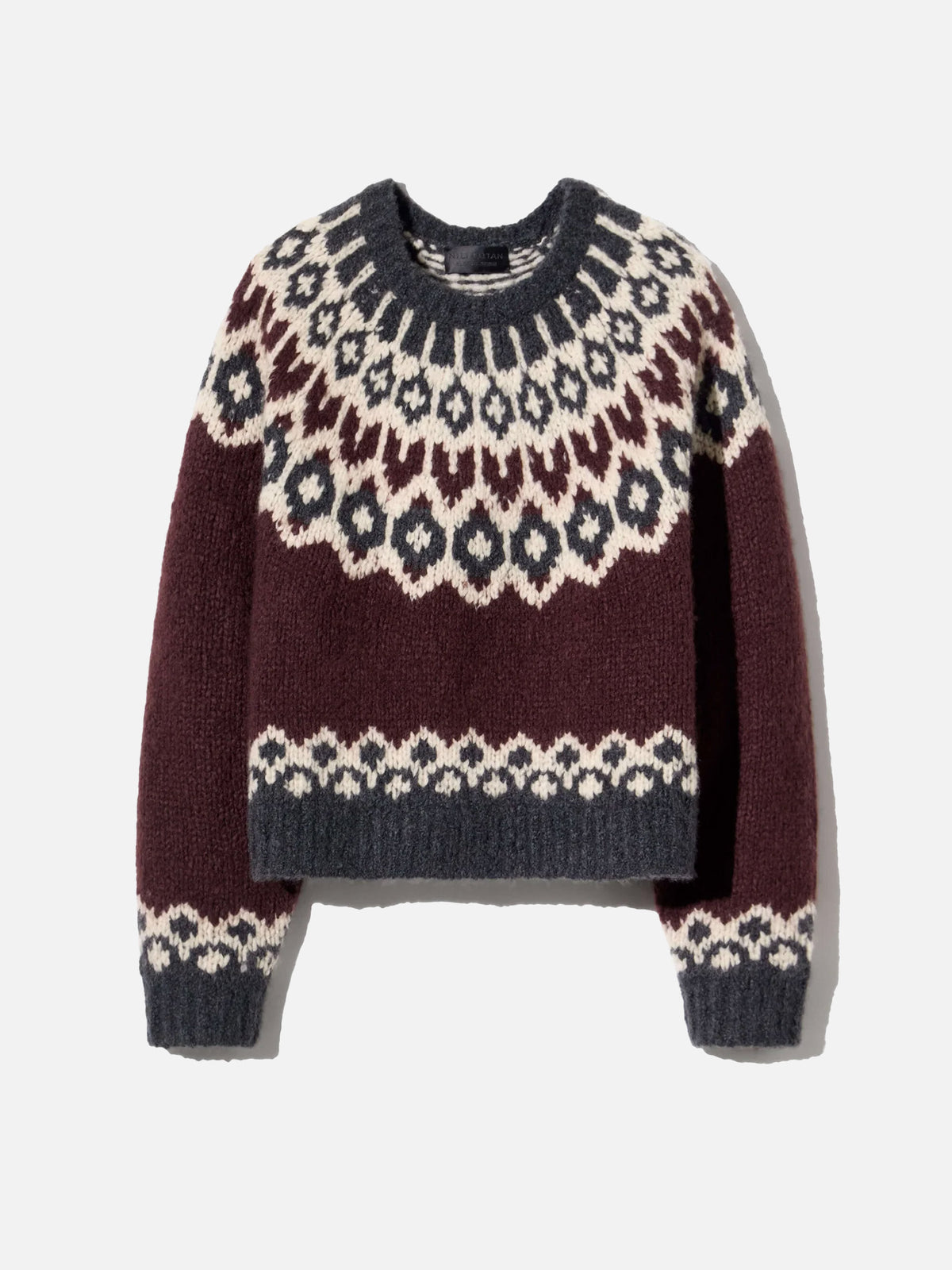 Nili lotan Fair-Isle-Pullover Isaline aus Kaschmir für Damen Bordeauxrot