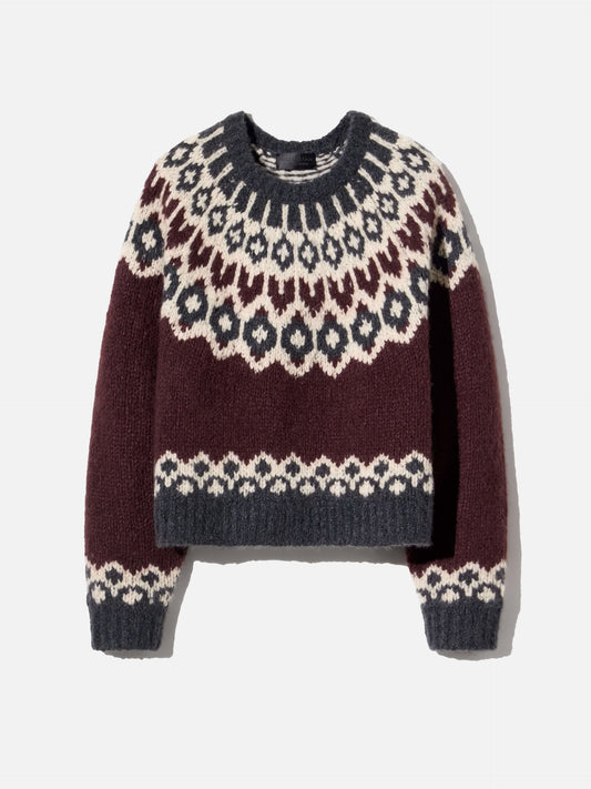 Nili lotan Fair-Isle-Pullover Isaline aus Kaschmir für Damen Bordeauxrot