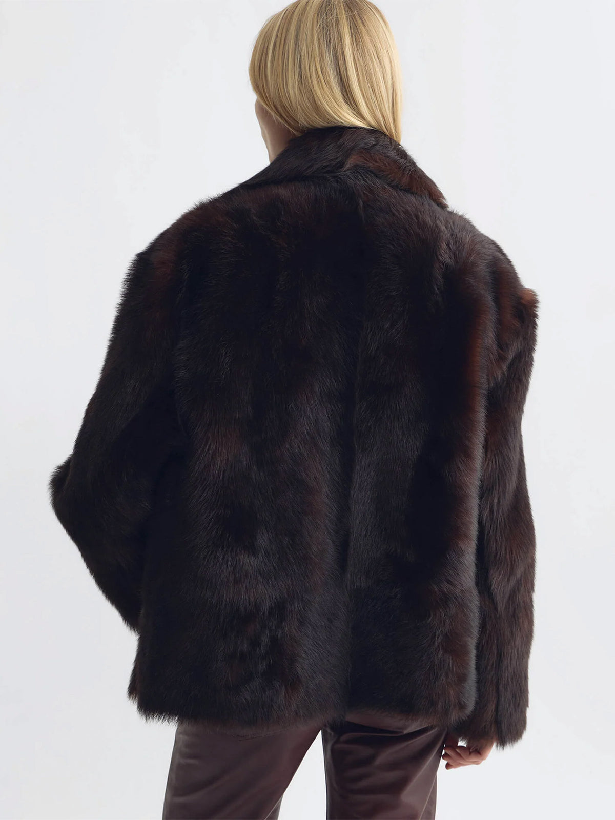 Nili lotan Shearling-Kurzmantel Cleophee DB für Damen Dunkelbraun