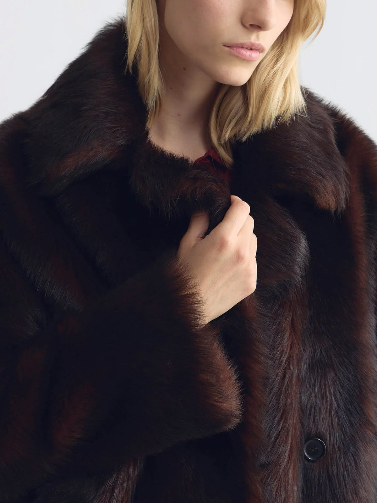 Nili lotan Shearling-Kurzmantel Cleophee DB für Damen Dunkelbraun