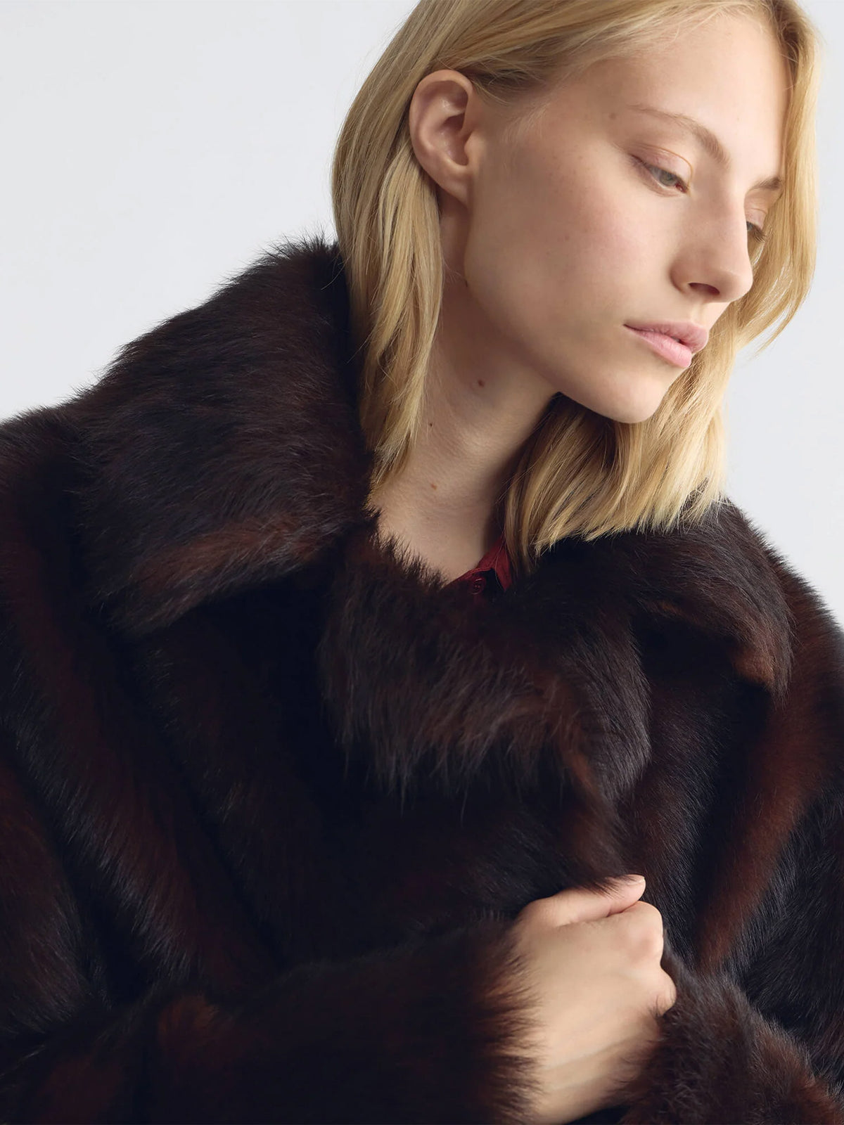 Nili lotan Shearling-Kurzmantel Cleophee DB für Damen Dunkelbraun
