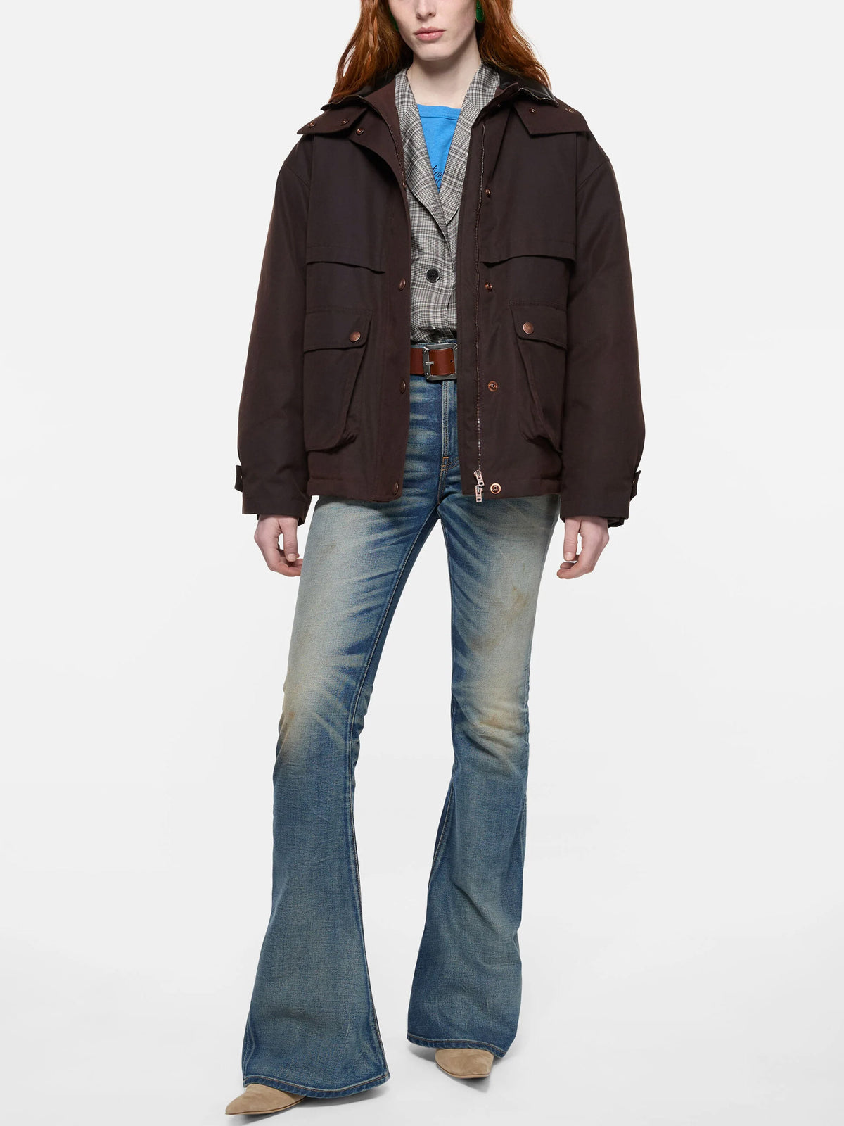 Acne studios Blouson-Jacke aus gewachstem Canvas für Damen Dunkelbraun