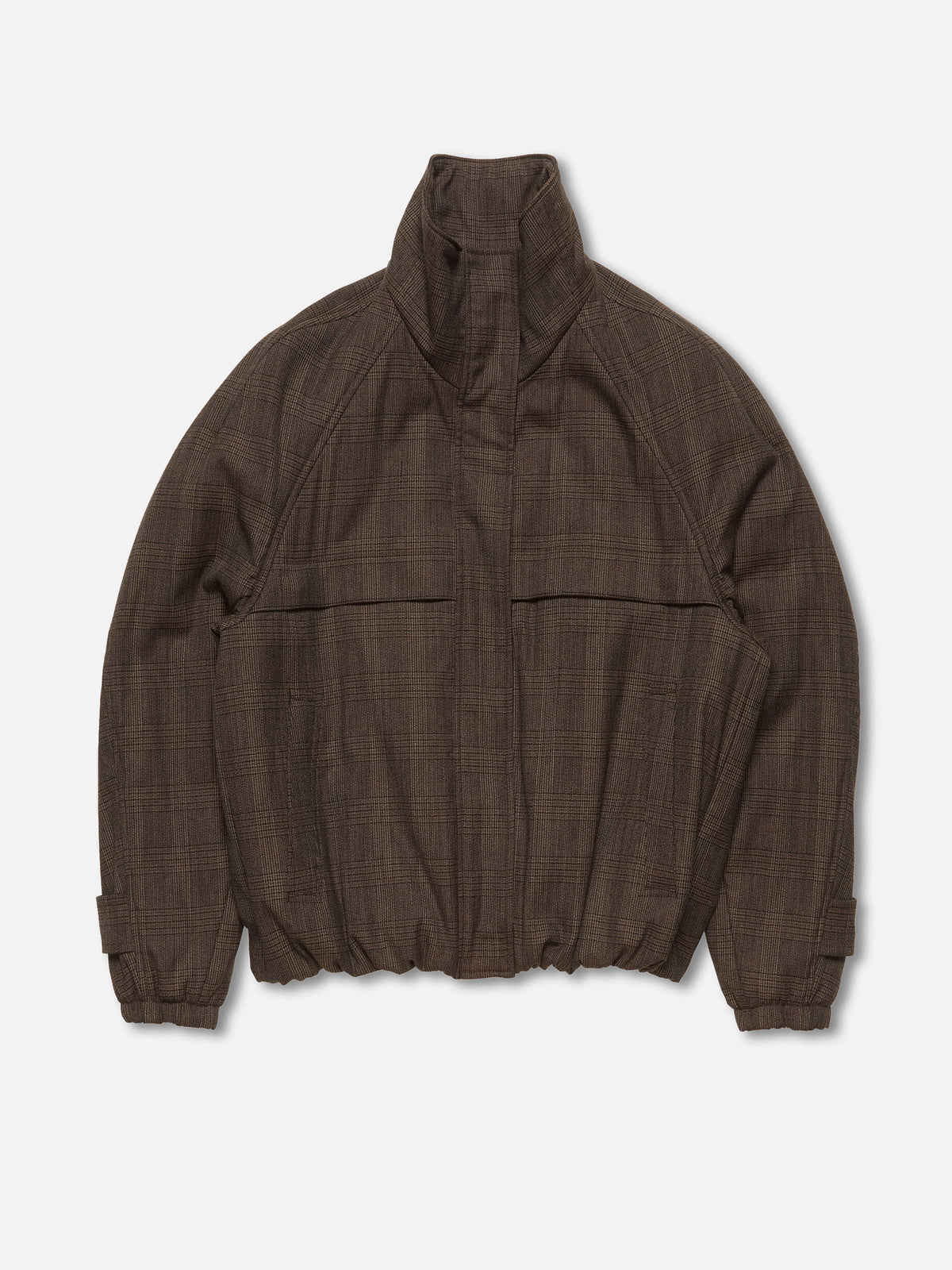 Acne studios Karierte Wolljacke mit Stehkragen für Damen Dunkelbraun