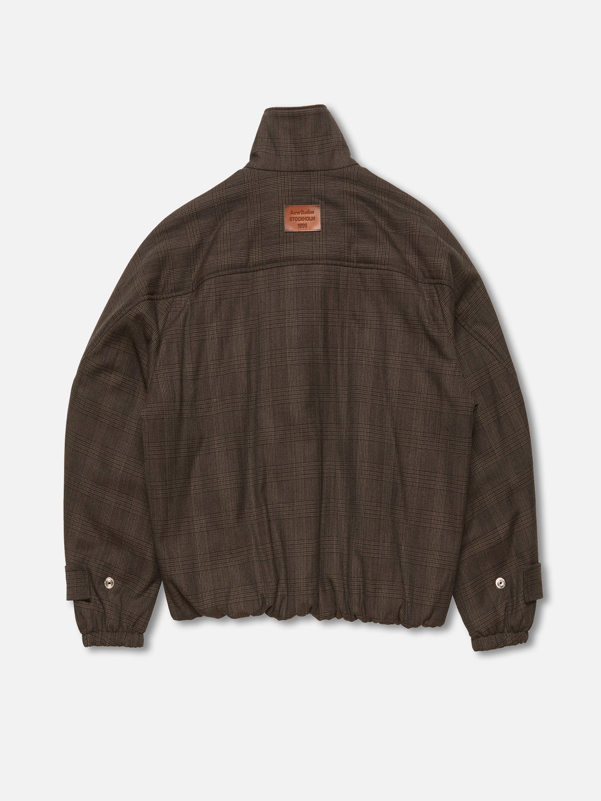 Acne studios Karierte Wolljacke mit Stehkragen für Damen Dunkelbraun