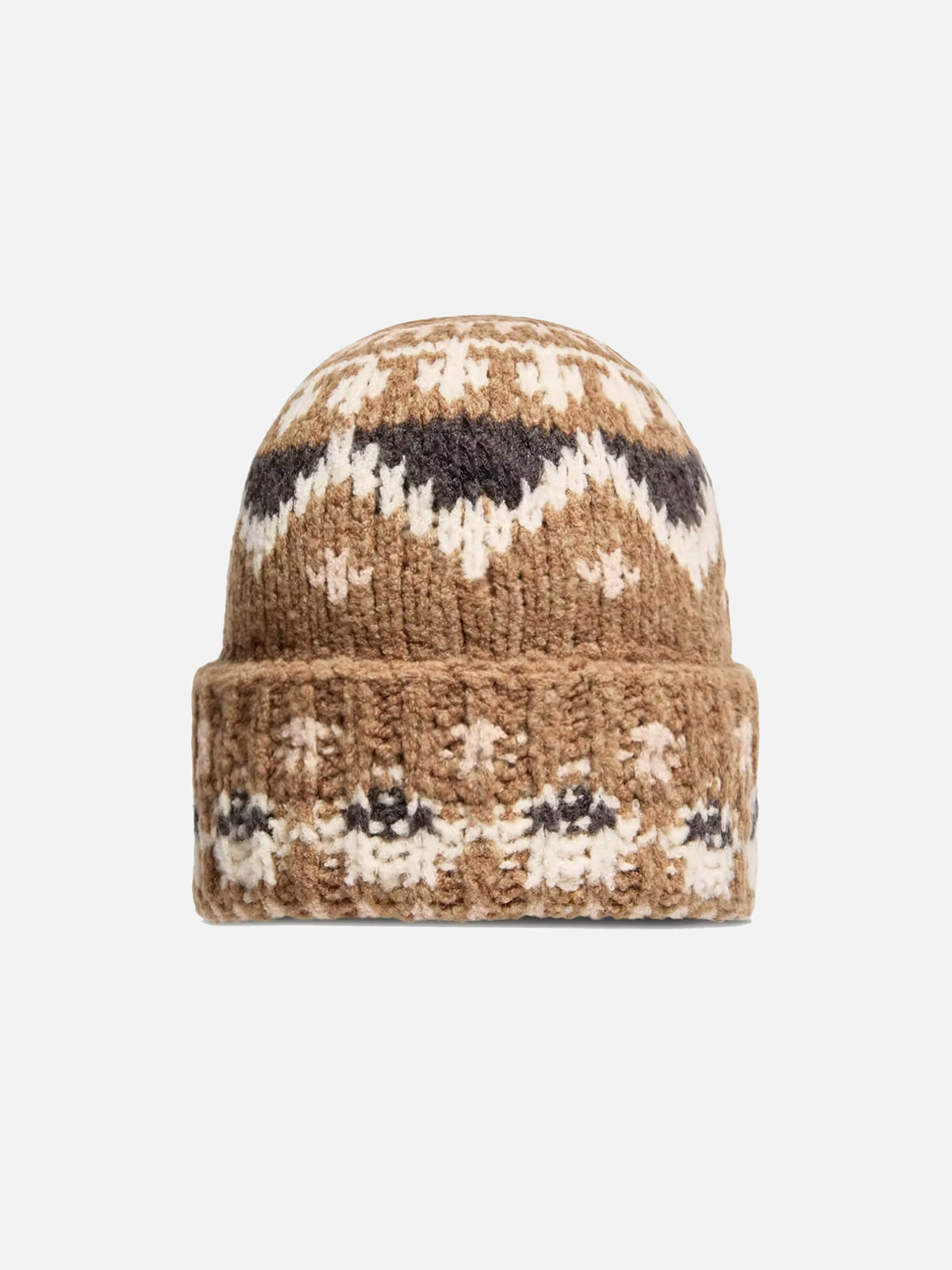 Moncler Mütze aus Wollmischung mit Jacquard-Muster Beige