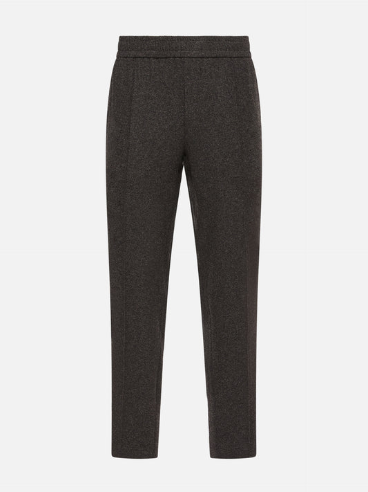 Moncler Flanellhose mit Leder-Logo für Herren Dunkelgrau