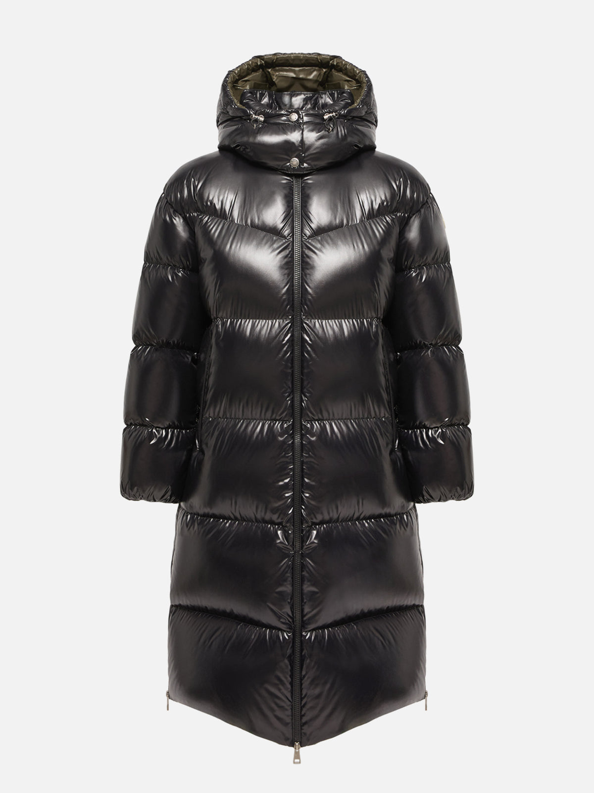 Moncler Langer Daunenmantel Harfang für Damen Schwarz