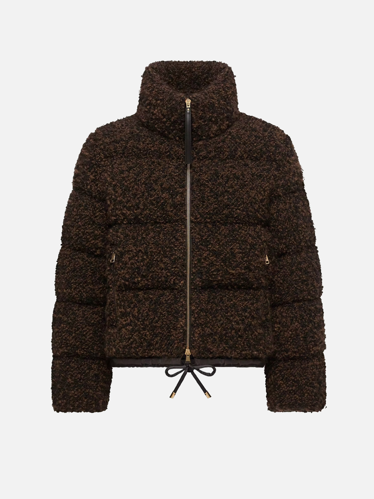 Moncler Daunenjacke Trascendance aus Tweed für Damen Dunkelbraun